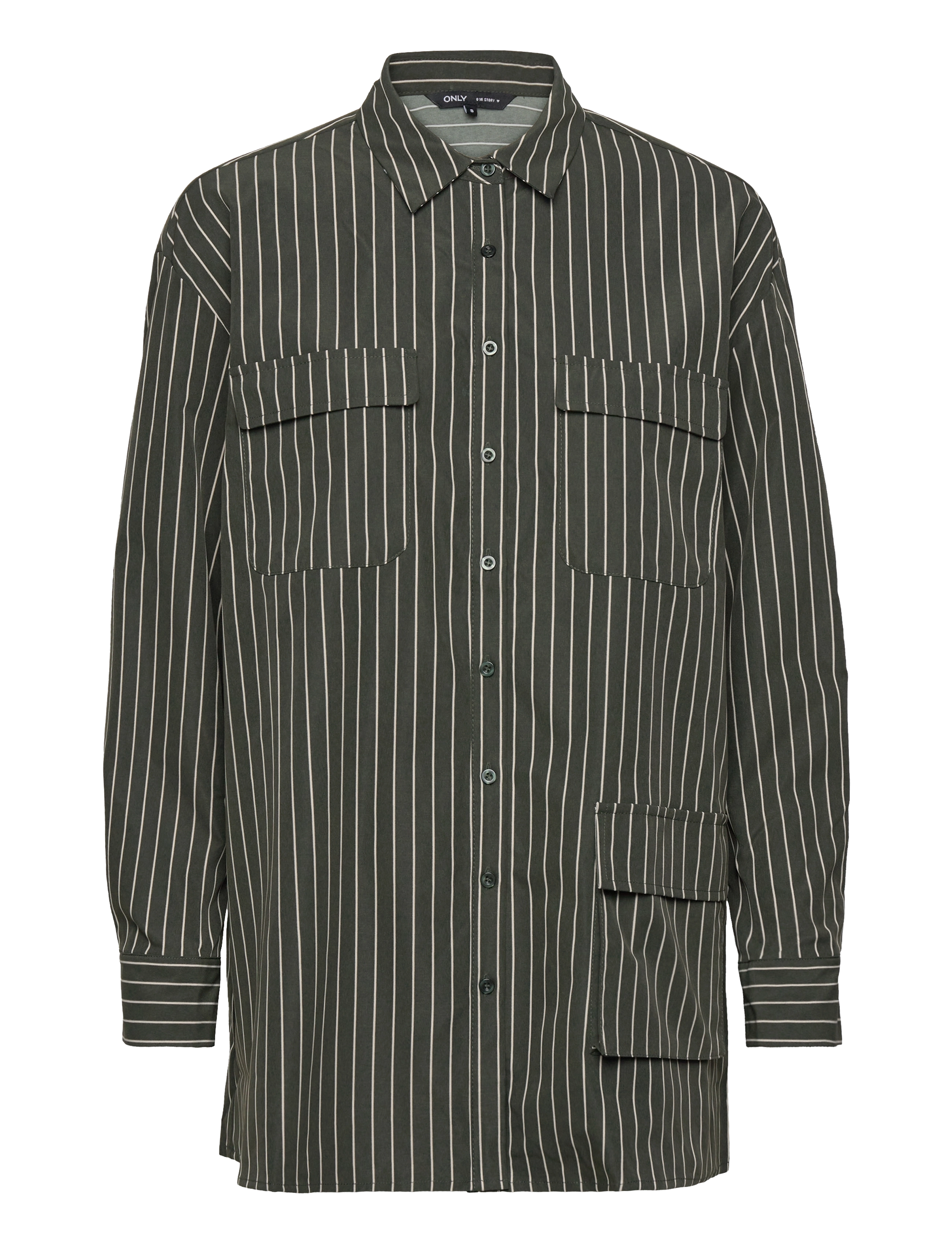 ONLY Onlmalika Cargo L/S Long Shirt Ptm Grün - XS - Damen