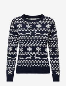 ONLXMAS SNOWFLAKE LS O-NECK KNT, ONLY