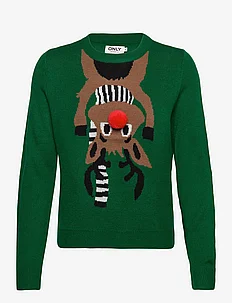 ONLXMAS DEER LS O-NECK BOX KNT, ONLY
