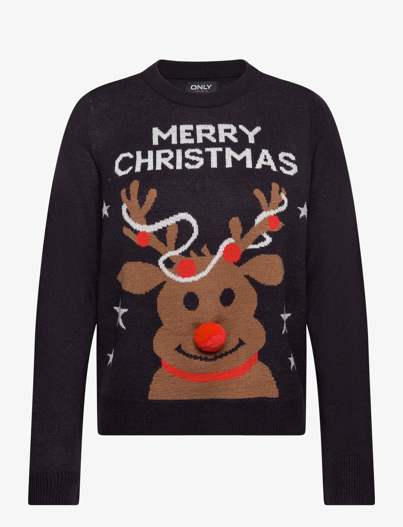 ONLY - ONLXMAS DEER LS O-NECK BOX KNT - jumpers - night sky - 0