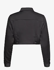 ONLY - ONLPILAR LS CROPPED SATIN SHIRT WVN - långärmade skjortor - black - 1