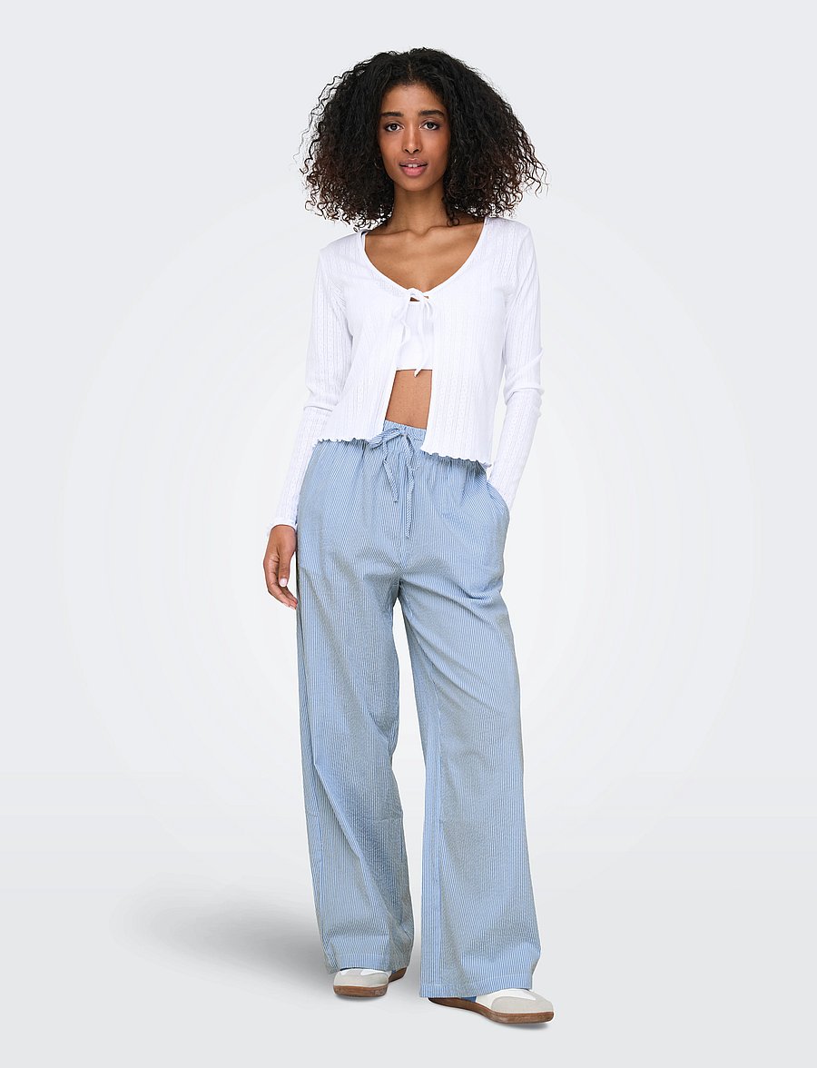 ONLY - ONLAUGUSTA PANT WVN NOOS - suorat housut - cloud dancer - 0