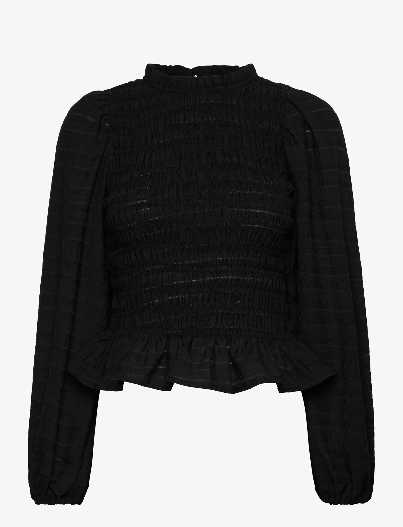ONLY - ONLJULIS LS SMOCK TOP WVN - long-sleeved blouses - black - 0