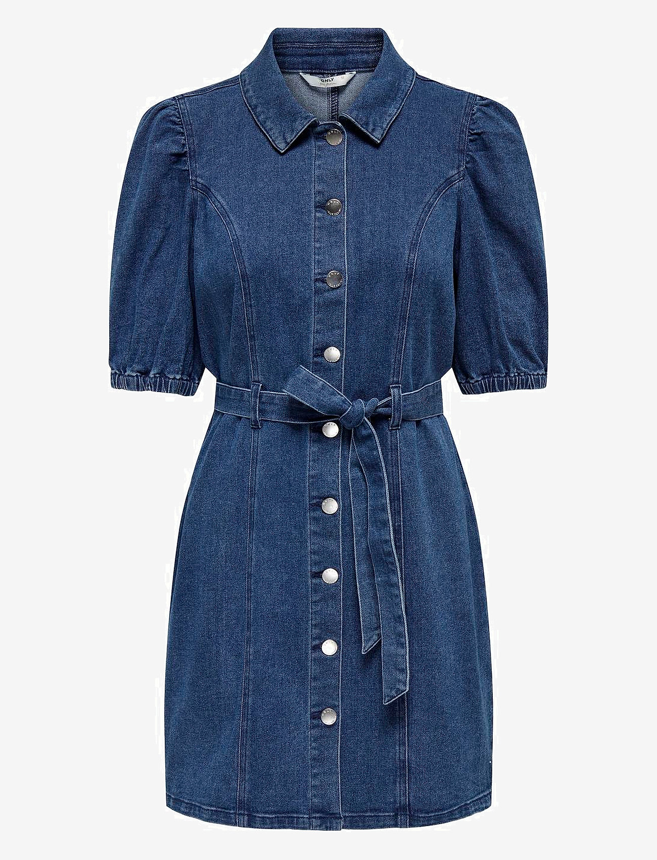 ONLY - ONLVIBBE SS BELT DNM DRESS NOOS - skjortklänningar - medium blue denim - 1
