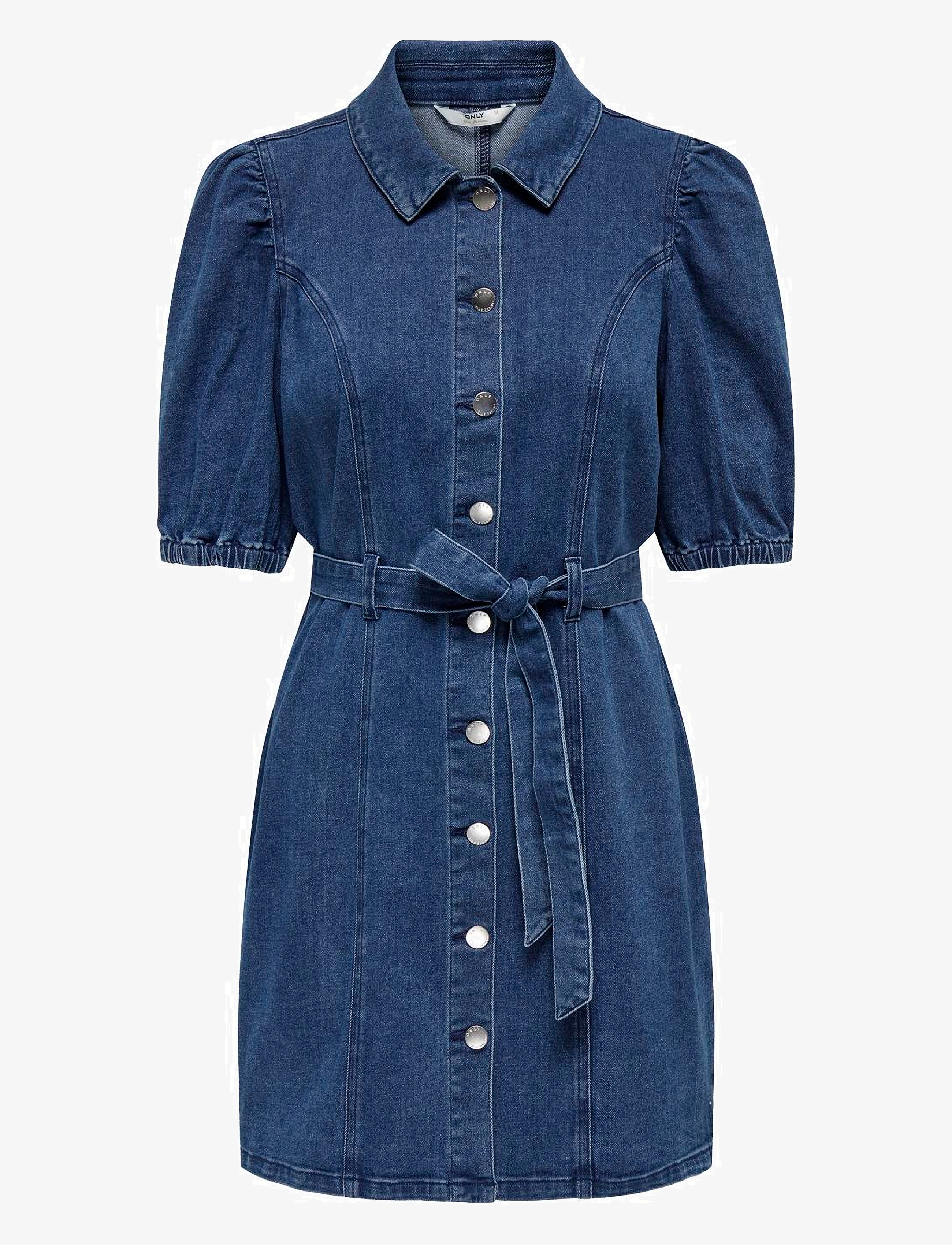 ONLY ONLVIBBE SS BELT DNM DRESS NOOS - Tøj - MEDIUM BLUE DENIM / navy
