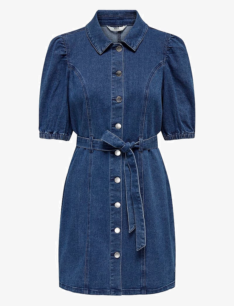 ONLY - ONLVIBBE SS BELT DNM DRESS NOOS - robes chemises - medium blue denim - 1