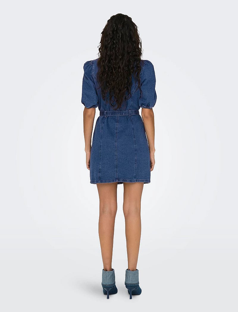 ONLY - ONLVIBBE SS BELT DNM DRESS NOOS - robes chemises - medium blue denim - 3