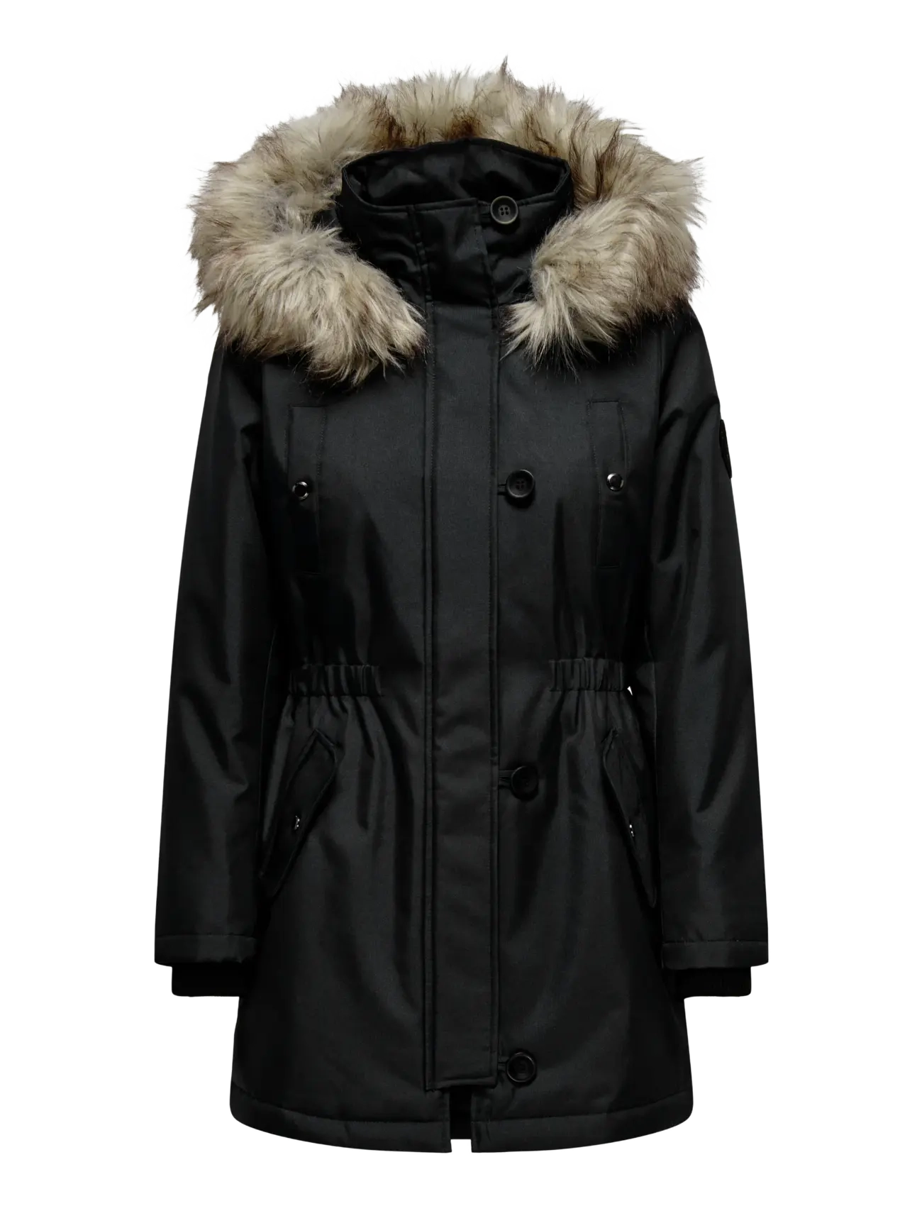 ONLY Onliris Pelz Winter Parka Otw Cc Schwarz - XS - Damen