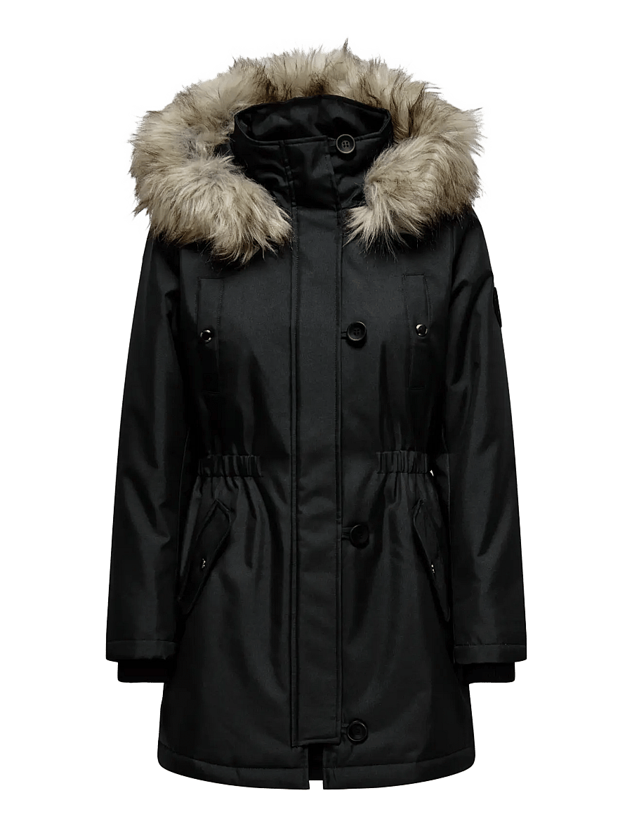 ONLY - ONLIRIS FUR WINTER PARKA LIFE CC OTW - parkas - black - 1