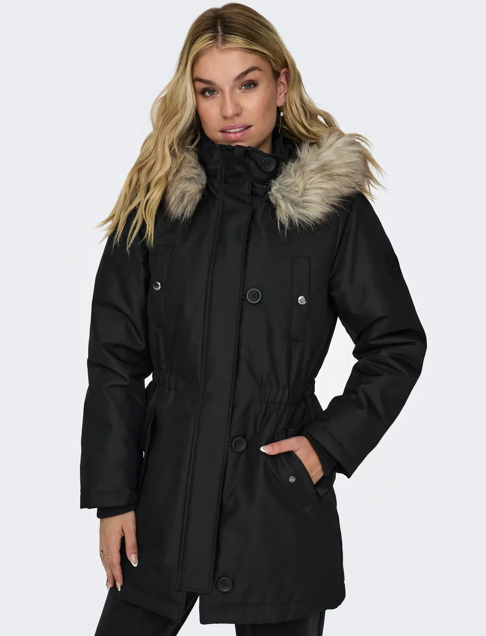 ONLY - ONLIRIS FUR WINTER PARKA LIFE CC OTW - parkas - black - 5