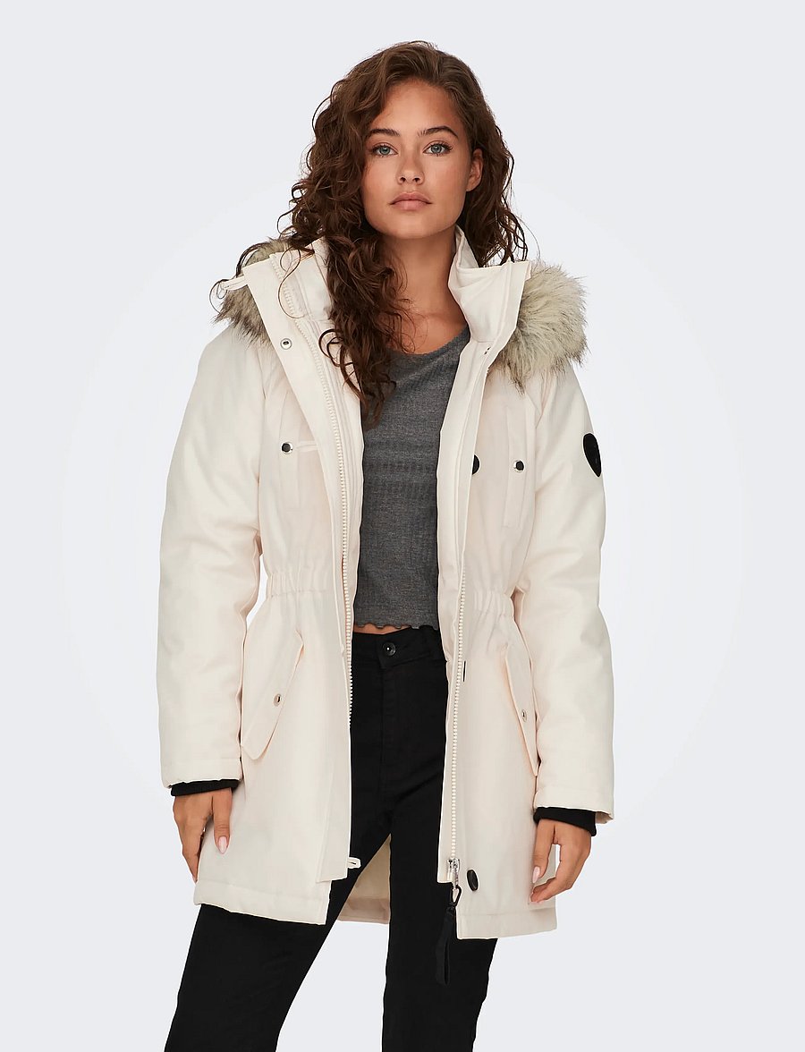 ONLY - ONLIRIS FUR WINTER PARKA OTW CC - parkad - eggnog - 0