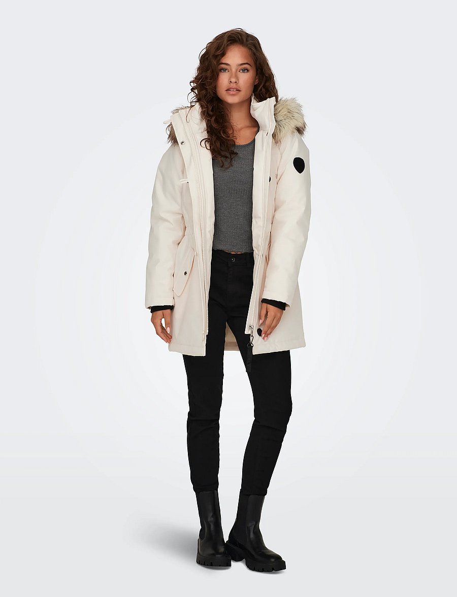 ONLY - ONLIRIS FUR WINTER PARKA OTW CC - parkad - eggnog - 4