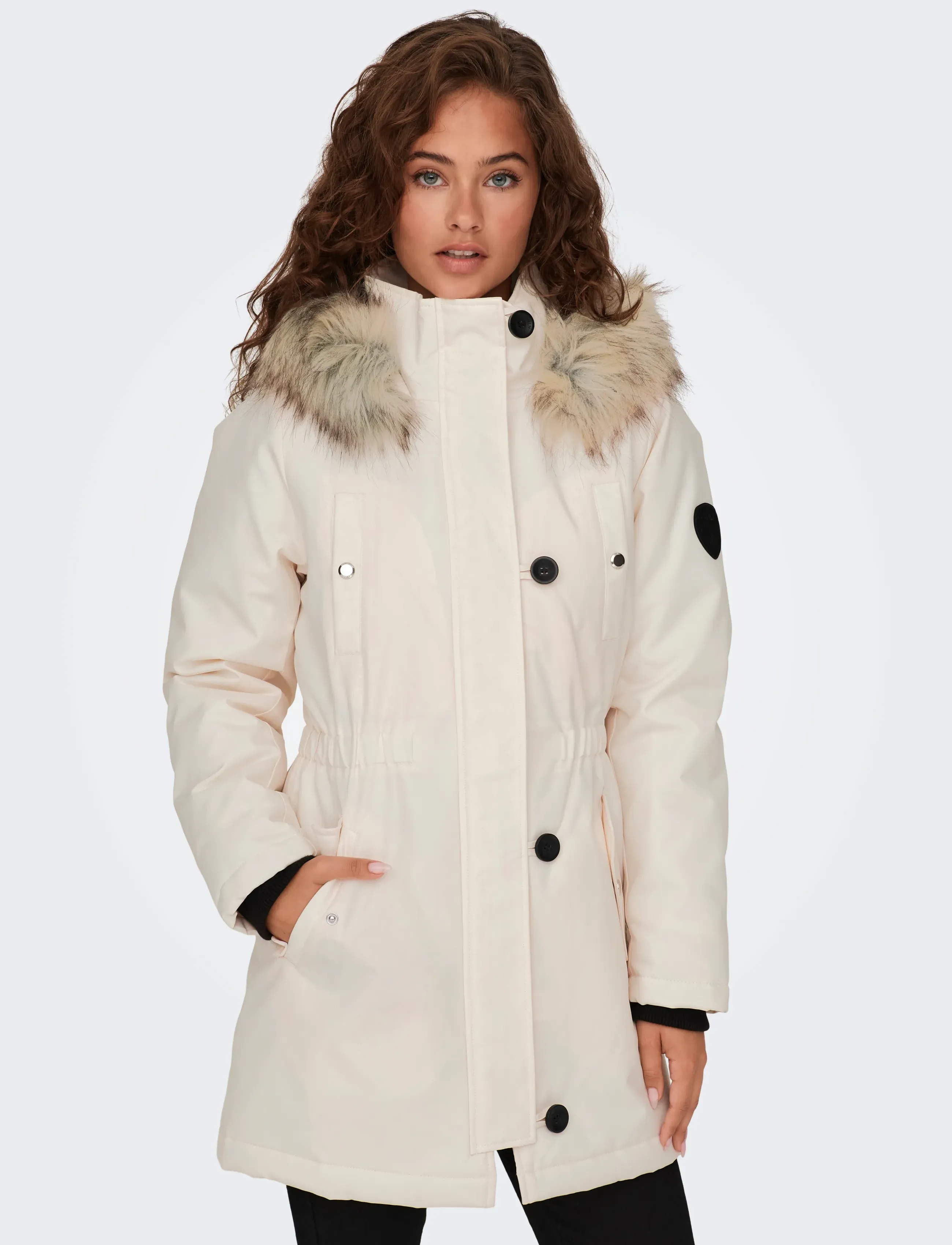 ONLY - ONLIRIS FUR WINTER PARKA OTW CC - parkad - eggnog - 5