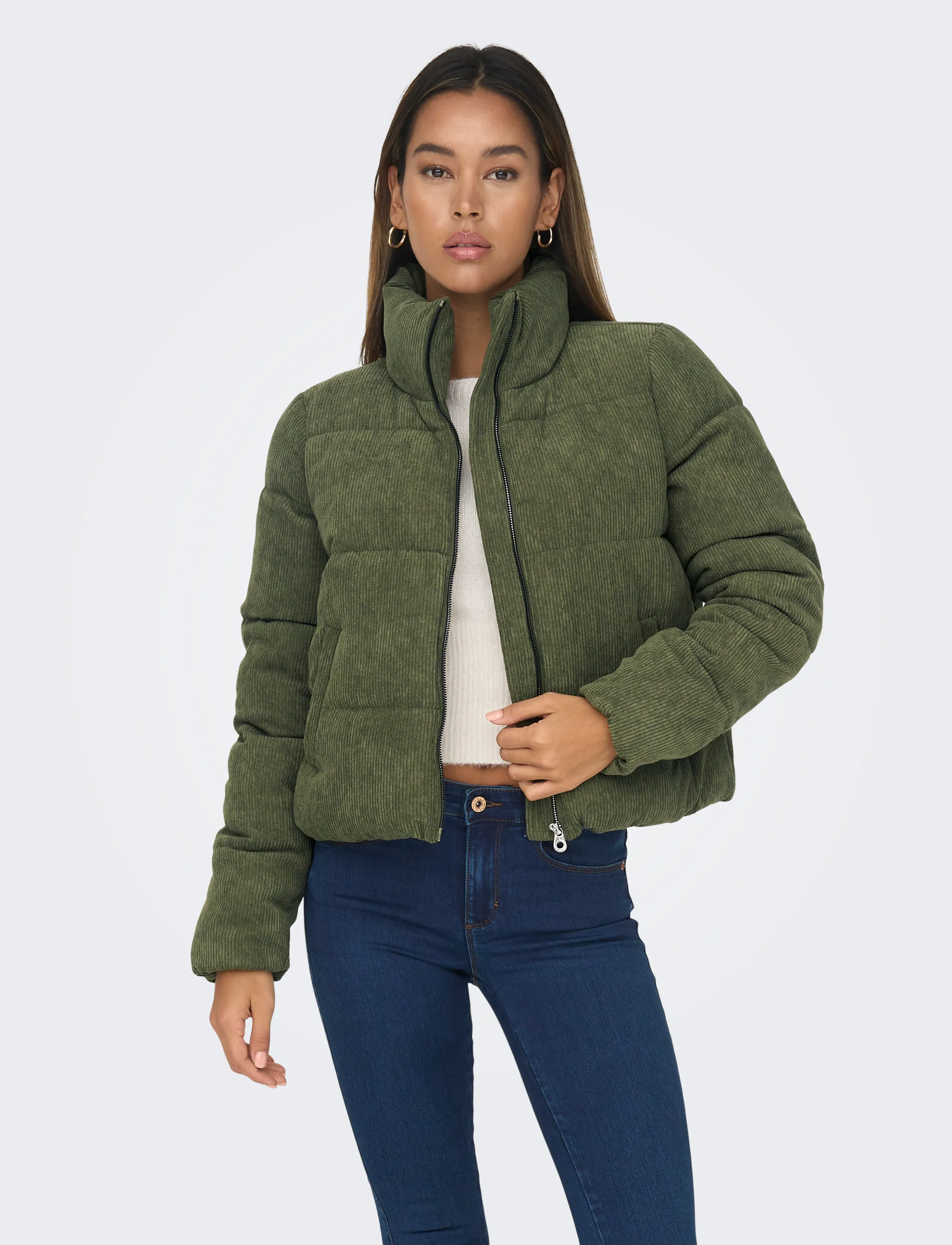 ONLY ONLNEWDOLLY CORDUROY PUFFER OTW NOOS - Farben der Saison - KALAMATA / khaki/green
