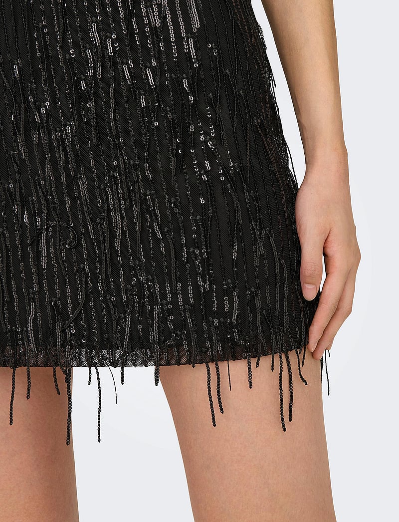 ONLY - ONLSPACY SHORT SEQUINS SKIRT WVN - litter-seelik - black - 5