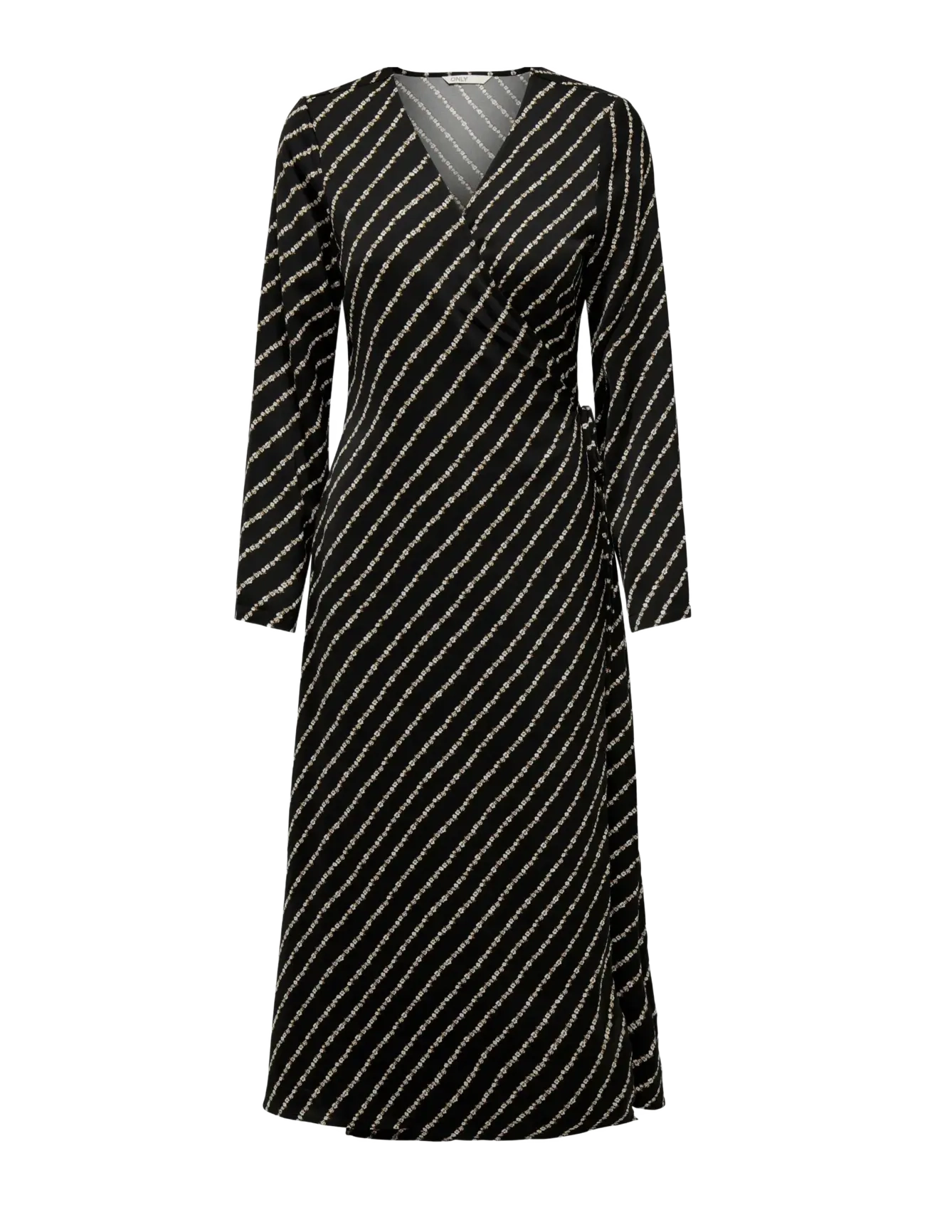 ONLY Onlthalia L/S Wrap Midi Kleid Bf Ptm Schwarz - S - Damen