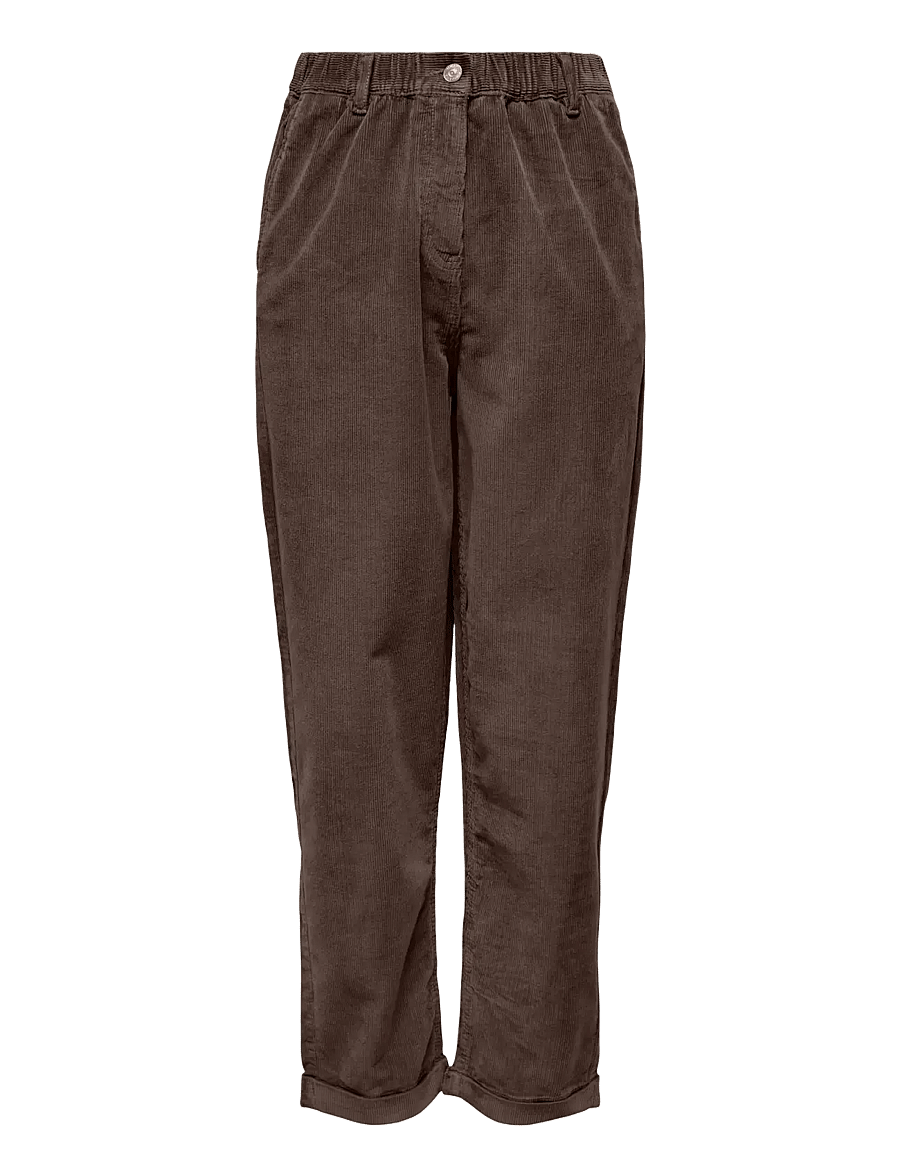 ONLY - ONLFLORA MW ELA CORD CAROT PANT PNT NOOS - tynnyrihousut - chocolate brown - 1