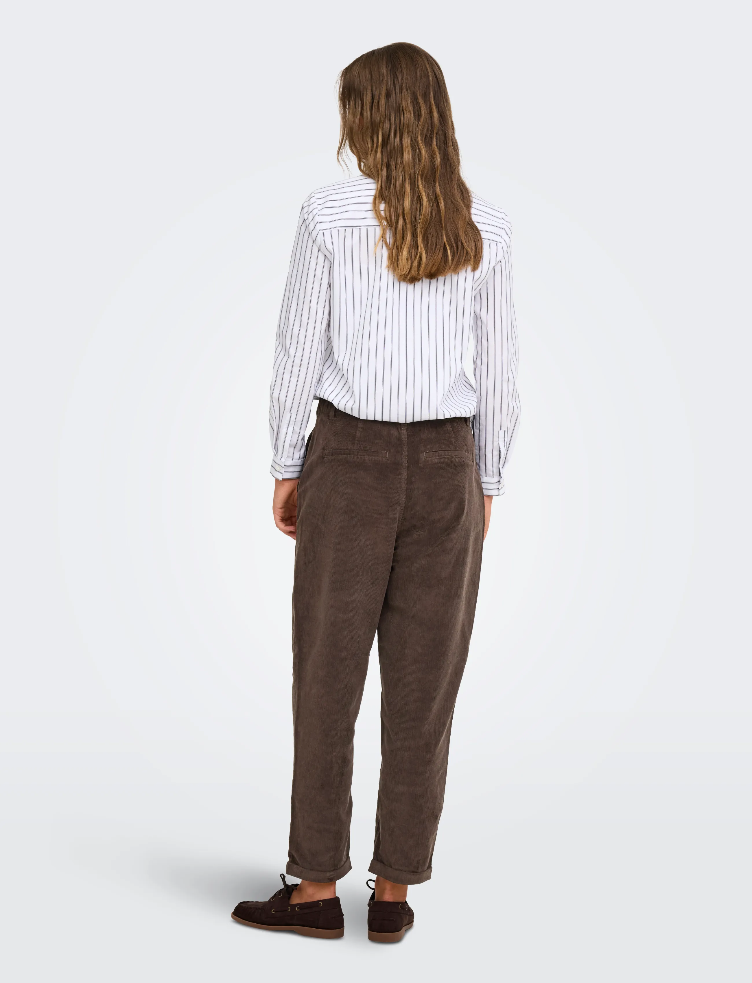 ONLY - ONLFLORA MW ELA CORD CAROT PANT PNT NOOS - tynnyrihousut - chocolate brown - 3
