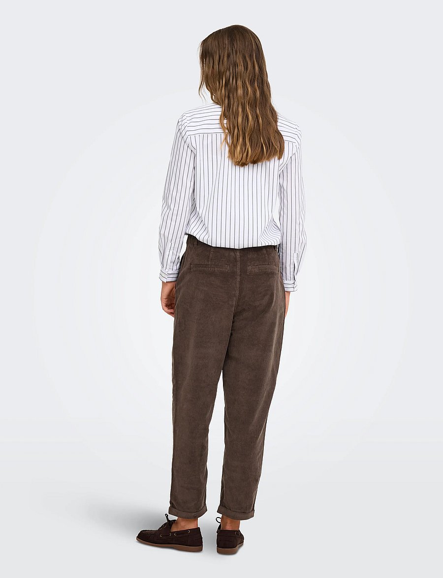 ONLY - ONLFLORA MW ELA CORD CAROT PANT PNT NOOS - tynnyrihousut - chocolate brown - 3