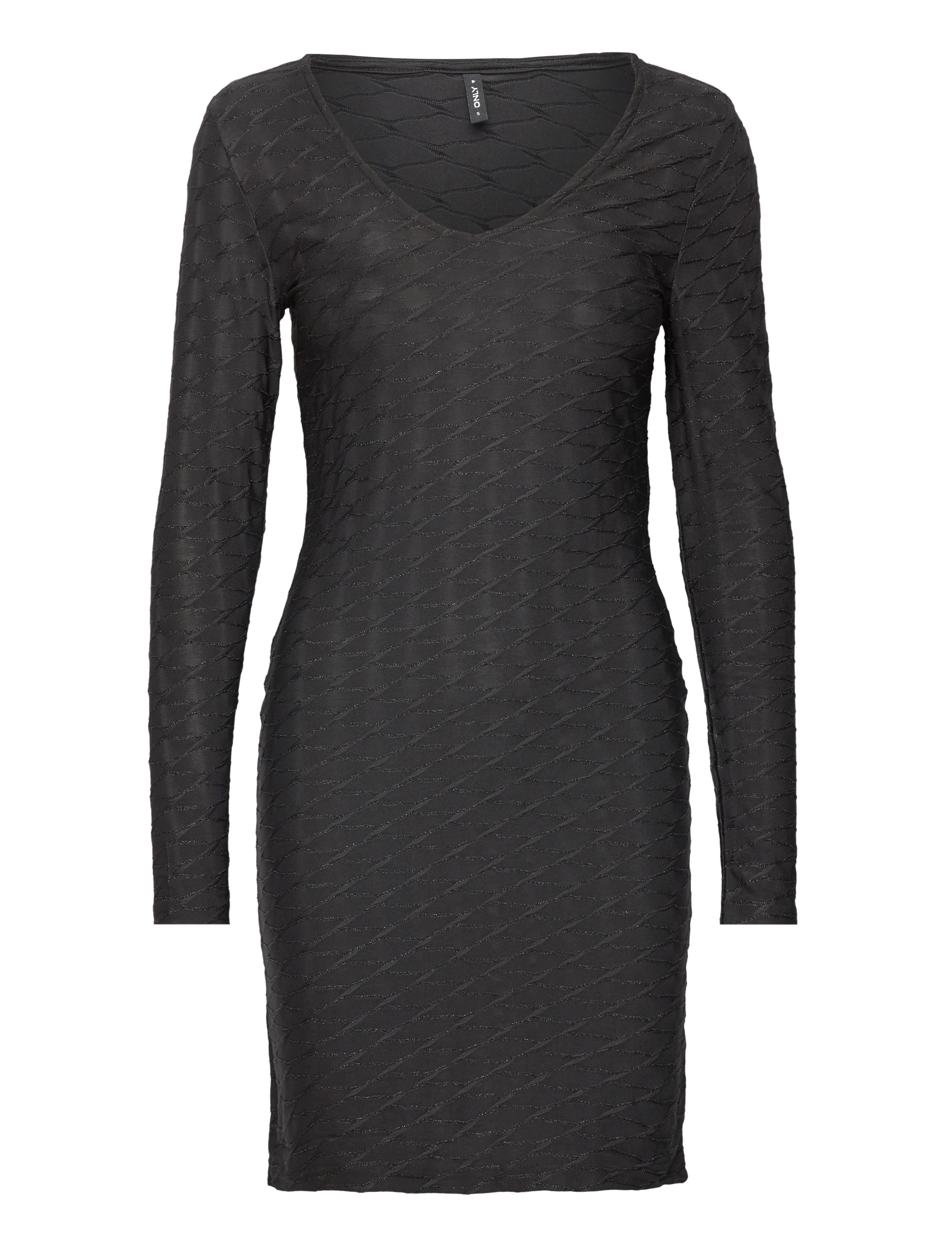 ONLY Onlastra L/S V-Ausschnitt Glitter Kleid Jrs Schwarz - XS - Damen