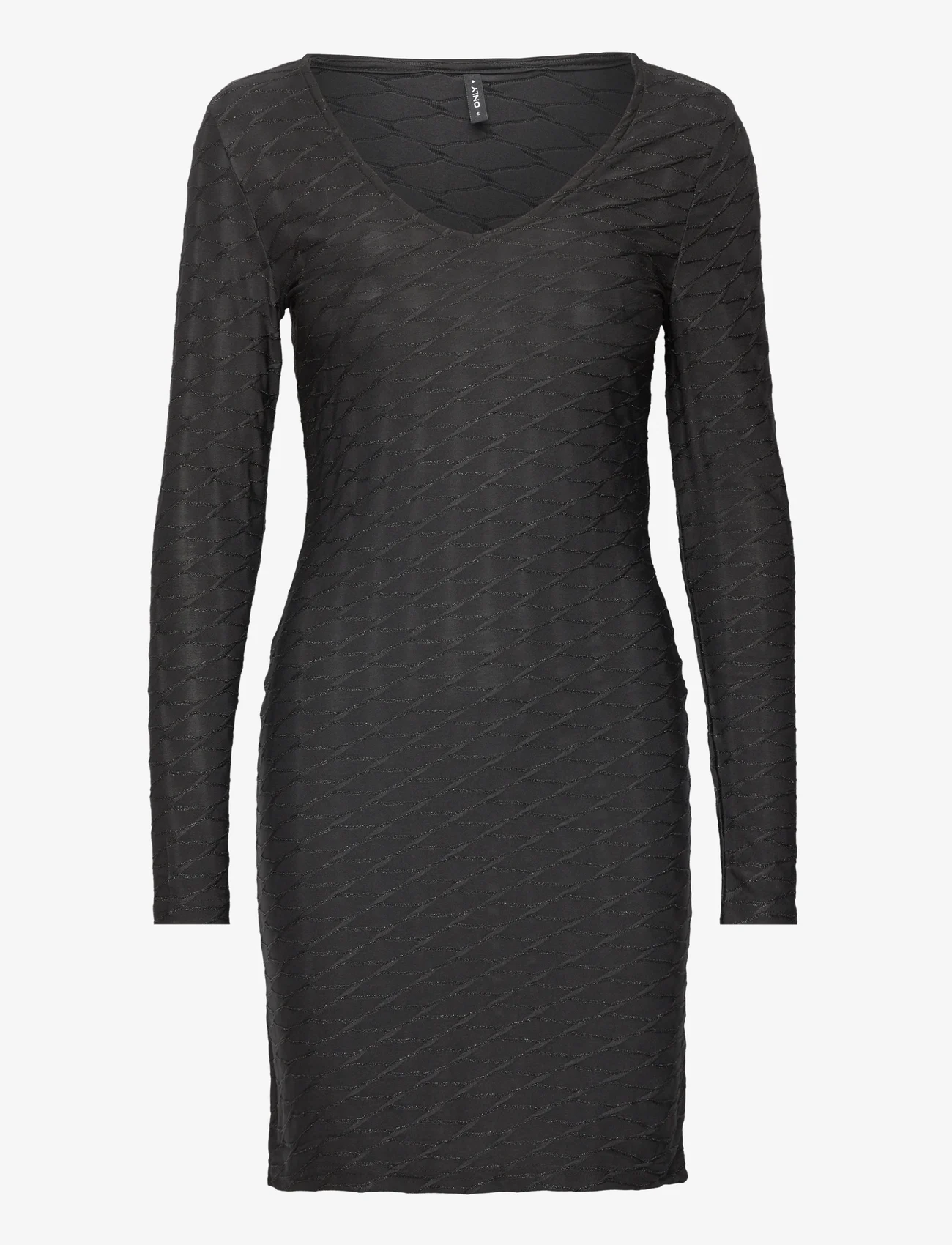 ONLY - ONLASTRA L/S V-NECK GLITTER DRESS JRS - zemākās cenas - black - 0
