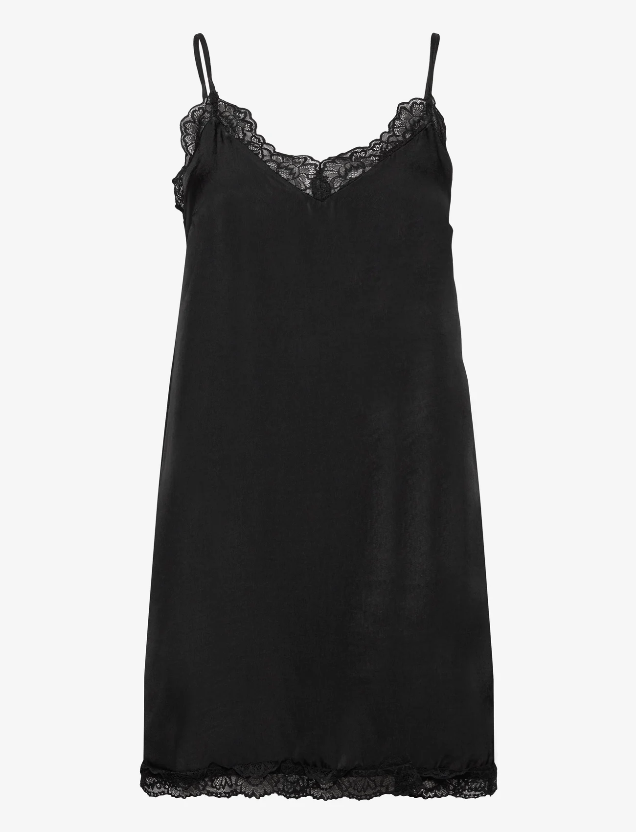 ONLY - ONLFRI SL LACE SINGLET DRESS WVN - sukienki na ramiączkach - black - 0