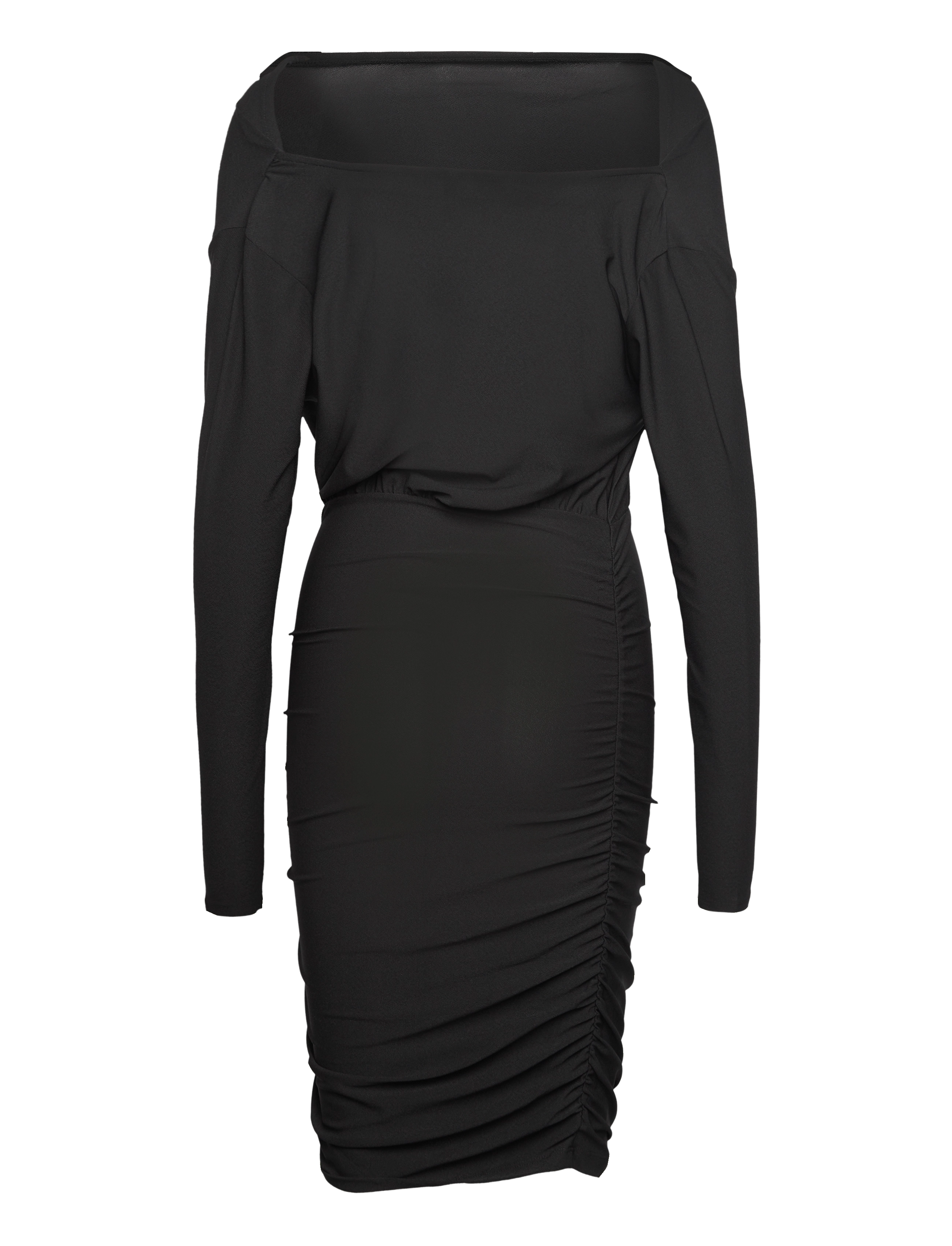 ONLY - ONLSANSA L/S WATERFALL DRESS JRS - laveste priser - black - 1