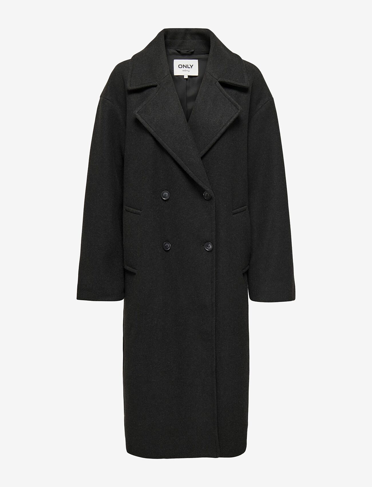 ONLY - ONLWEMBLEY L/S OVSIZE COAT PNT NOOS - mäntel - dark grey melange - 0