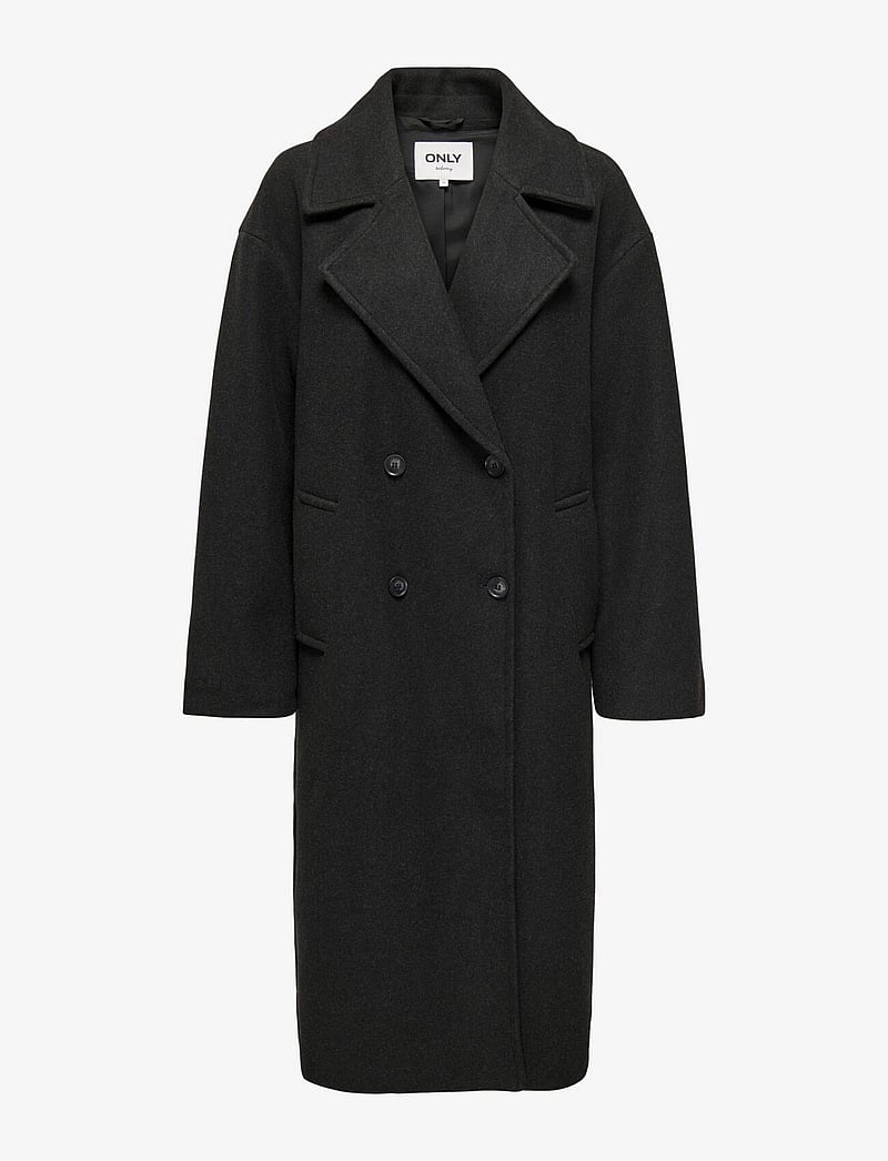 ONLY - ONLWEMBLEY L/S OVSIZE COAT PNT NOOS - mäntel - dark grey melange - 0