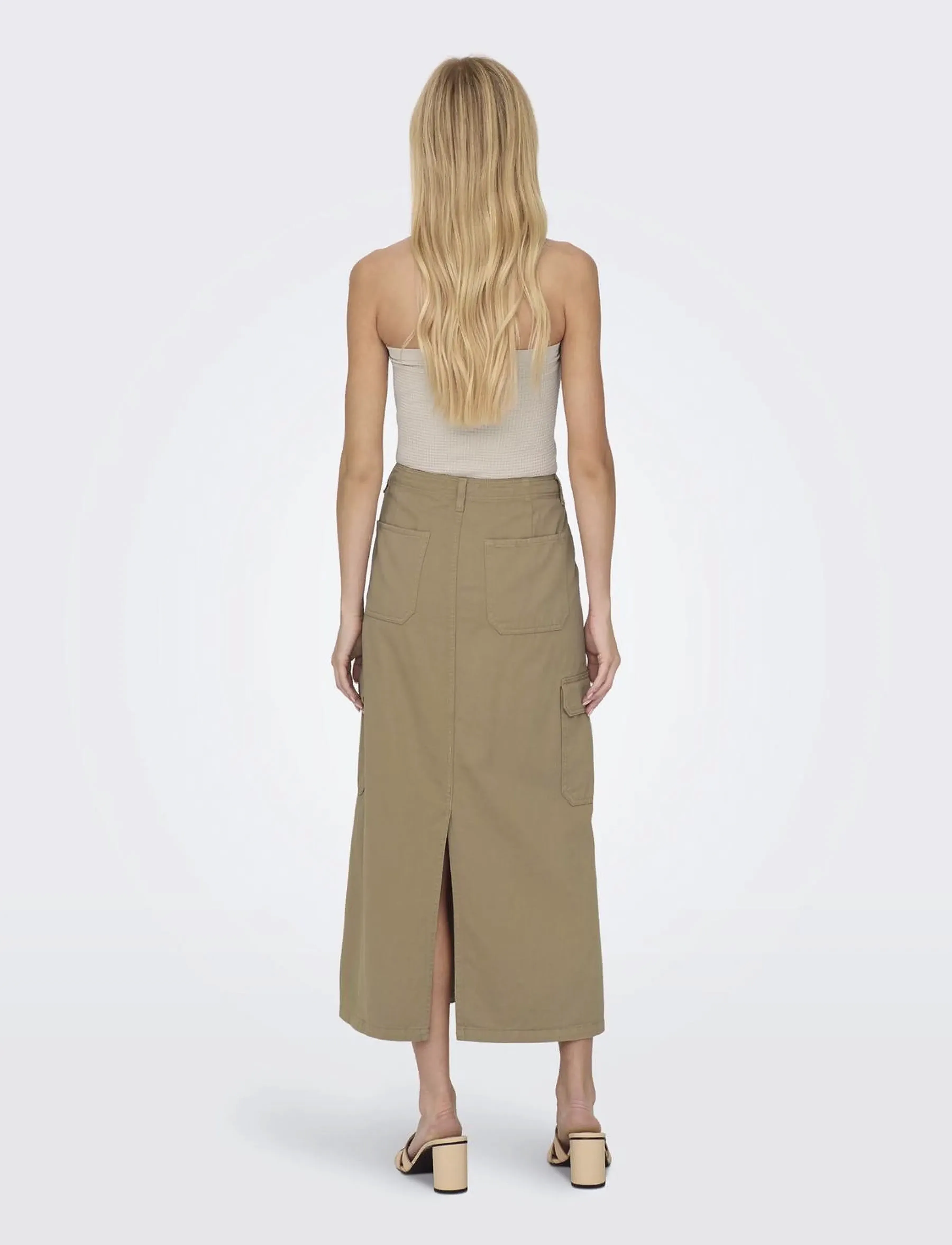 ONLY - ONLMALFY LONG CARGO SKIRT PNT - midi skirts - weathered teak - 4