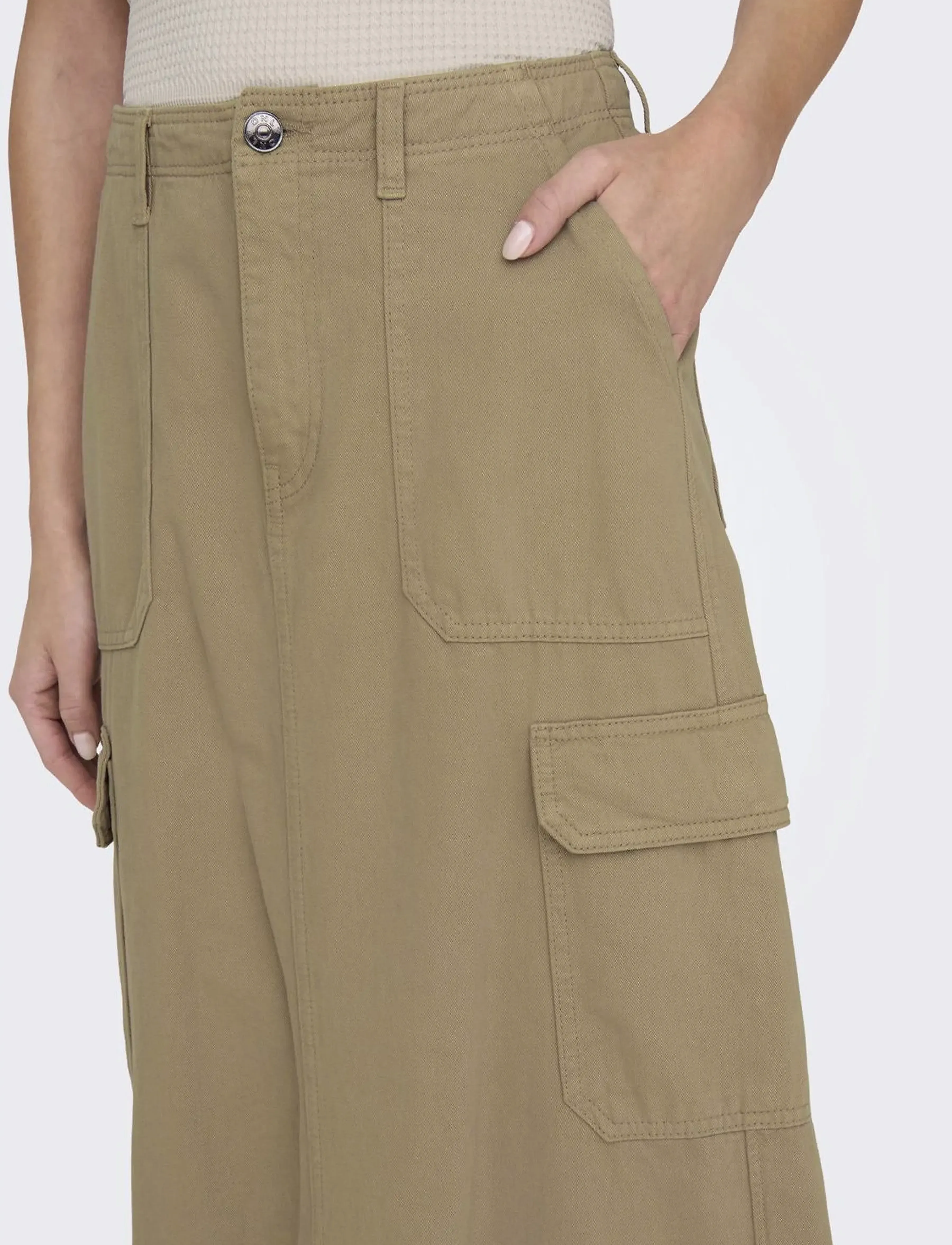 ONLY - ONLMALFY LONG CARGO SKIRT PNT - midi skirts - weathered teak - 5