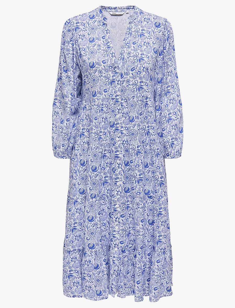 ONLY - ONLMILANA 7/8 DRESS WVN NOOS - vasarinės suknelės - campanula - 1
