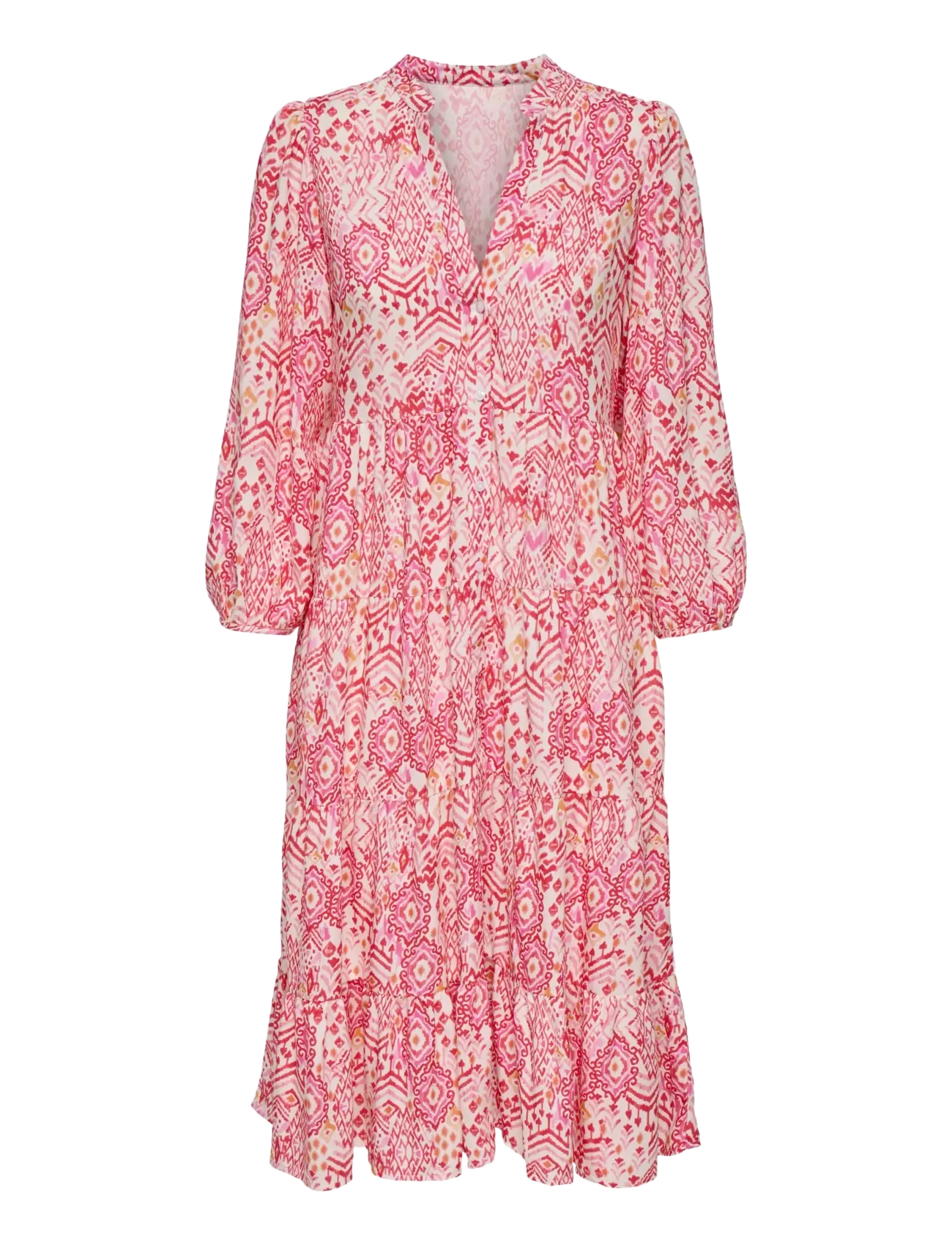 ONLY ONLMILANA 7/8 DRESS WVN NOOS - Tøj - CLOUD DANCER / multi
