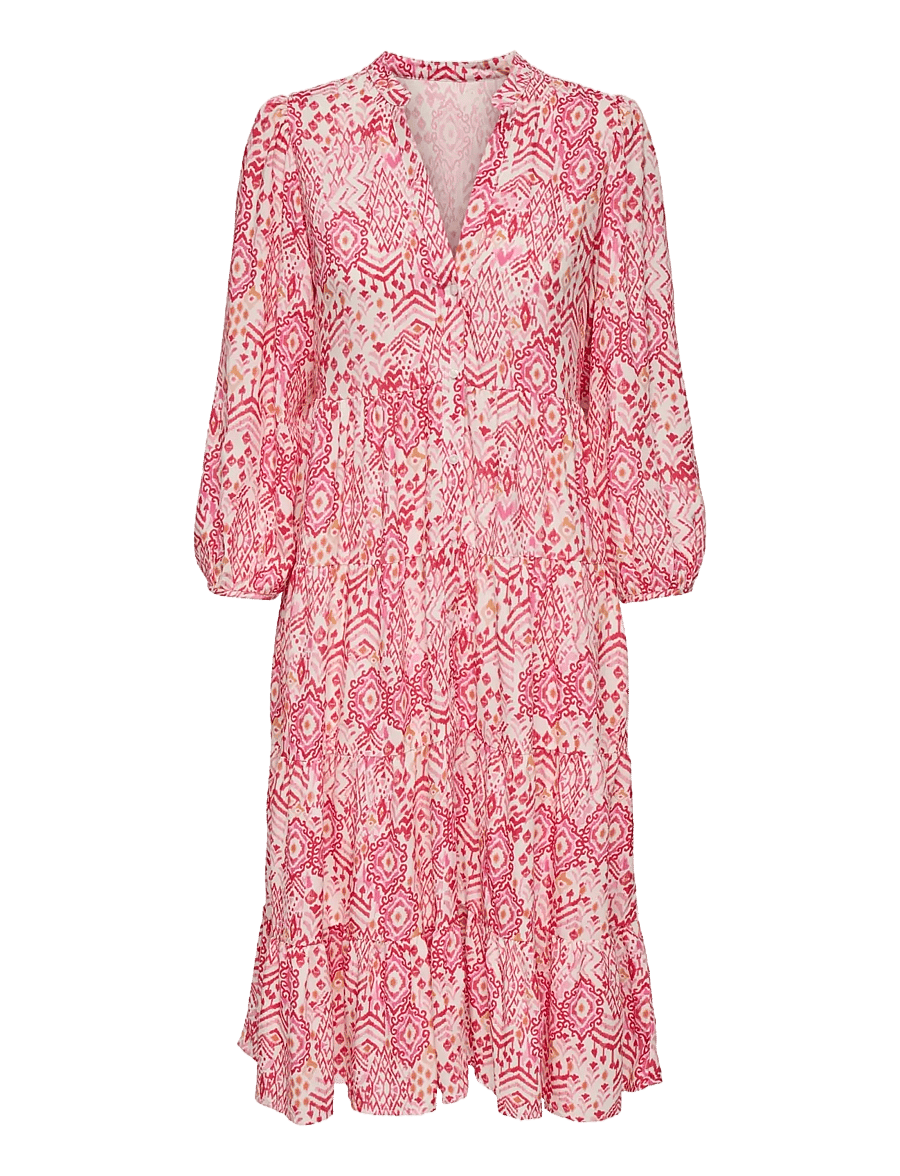 ONLY - ONLMILANA 7/8 DRESS WVN NOOS - sommerkleider - cloud dancer - 1