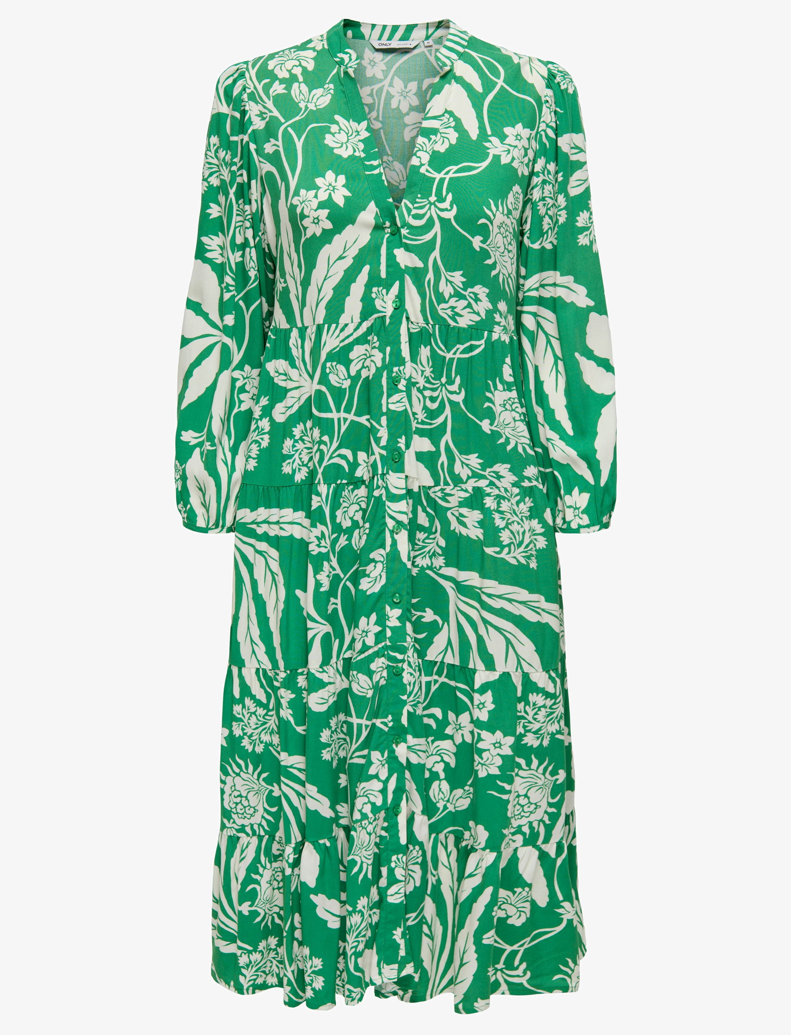 ONLY ONLMILANA 7/8 DRESS WVN NOOS - Kleider - JELLY BEAN / green