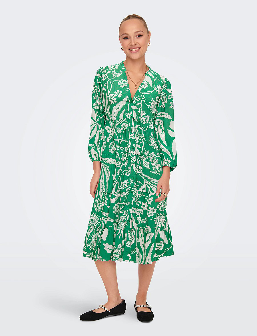 ONLY - ONLMILANA 7/8 DRESS WVN NOOS - sommerkjoler - jelly bean - 0