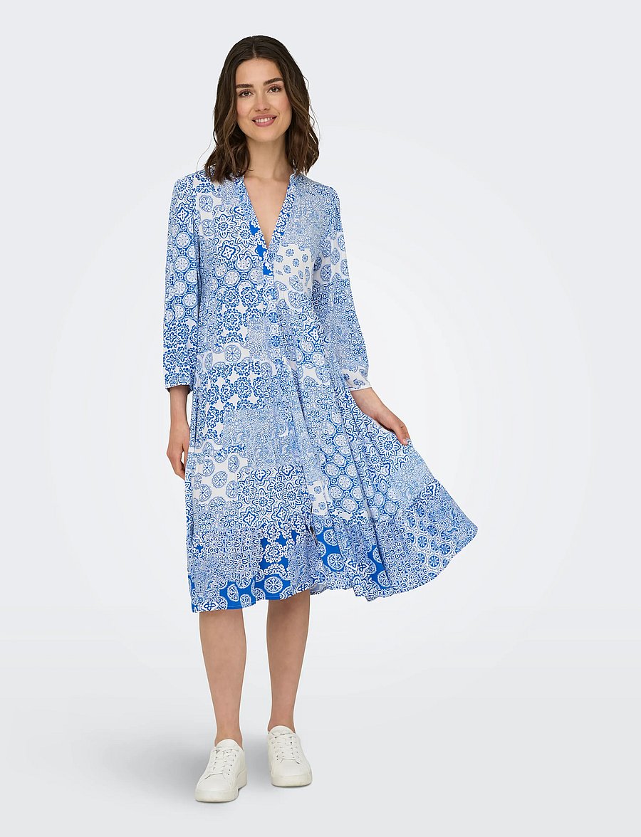 ONLY - ONLMILANA 7/8 DRESS WVN NOOS - sommerkjoler - princess blue - 0