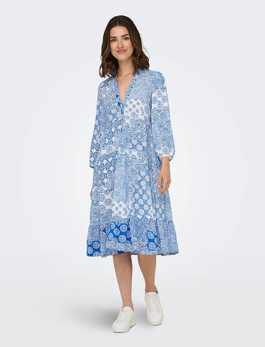 ONLY - ONLMILANA 7/8 DRESS WVN NOOS - sommerkjoler - princess blue - 4