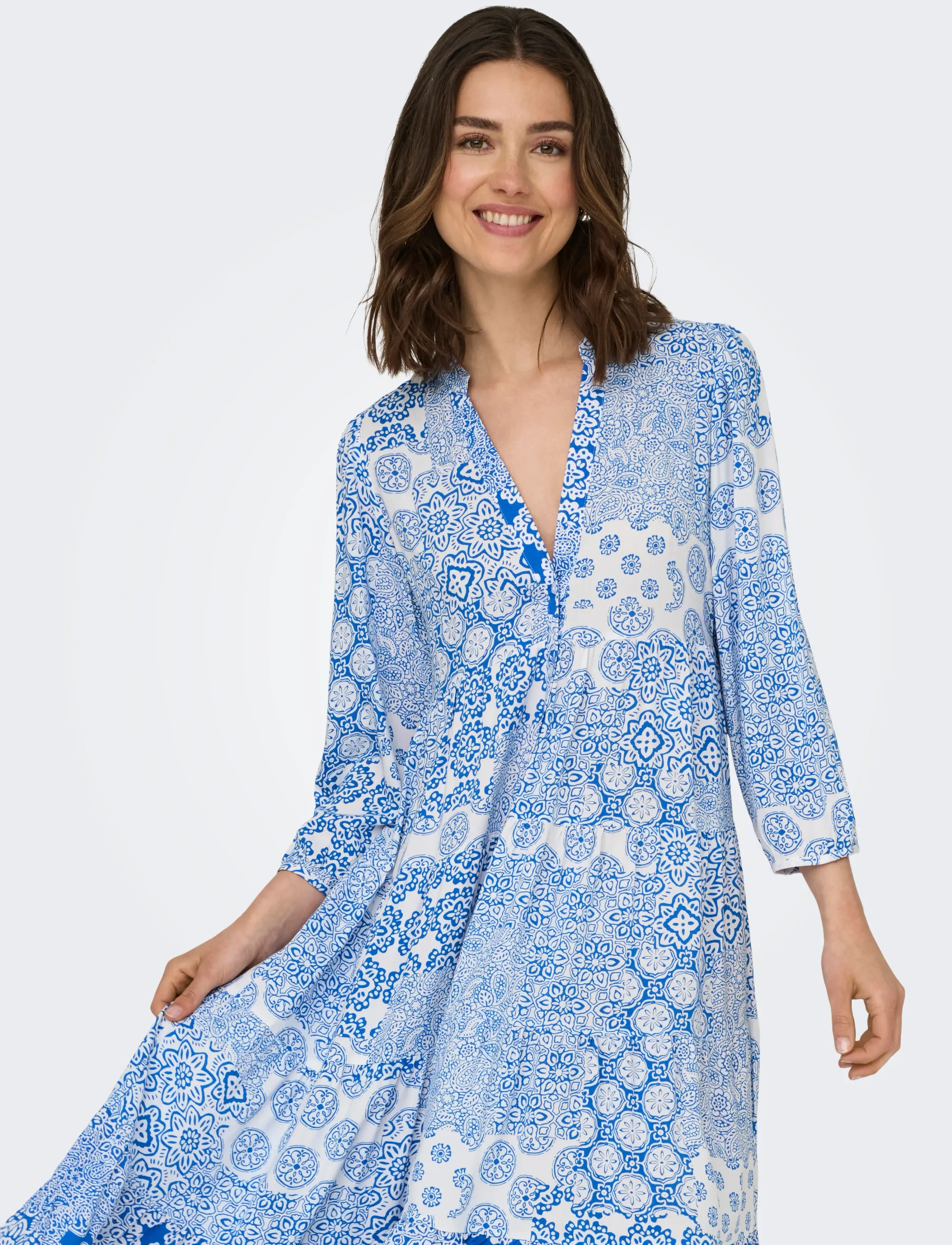 ONLY - ONLMILANA 7/8 DRESS WVN NOOS - sommerkjoler - princess blue - 5
