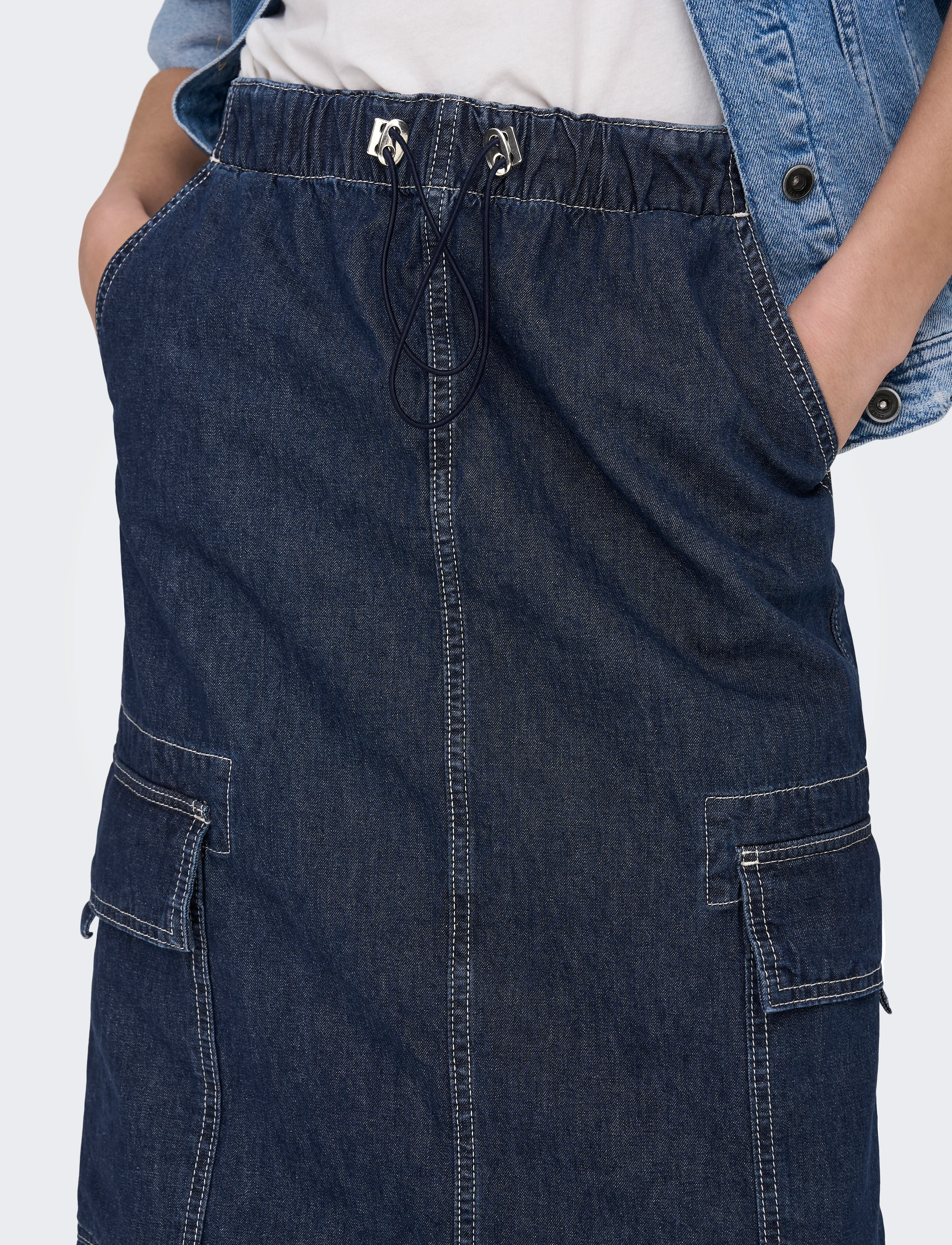 ONLY - ONLSKYLAR CARGO SKIRT DNM - laveste priser - dark blue denim - 5
