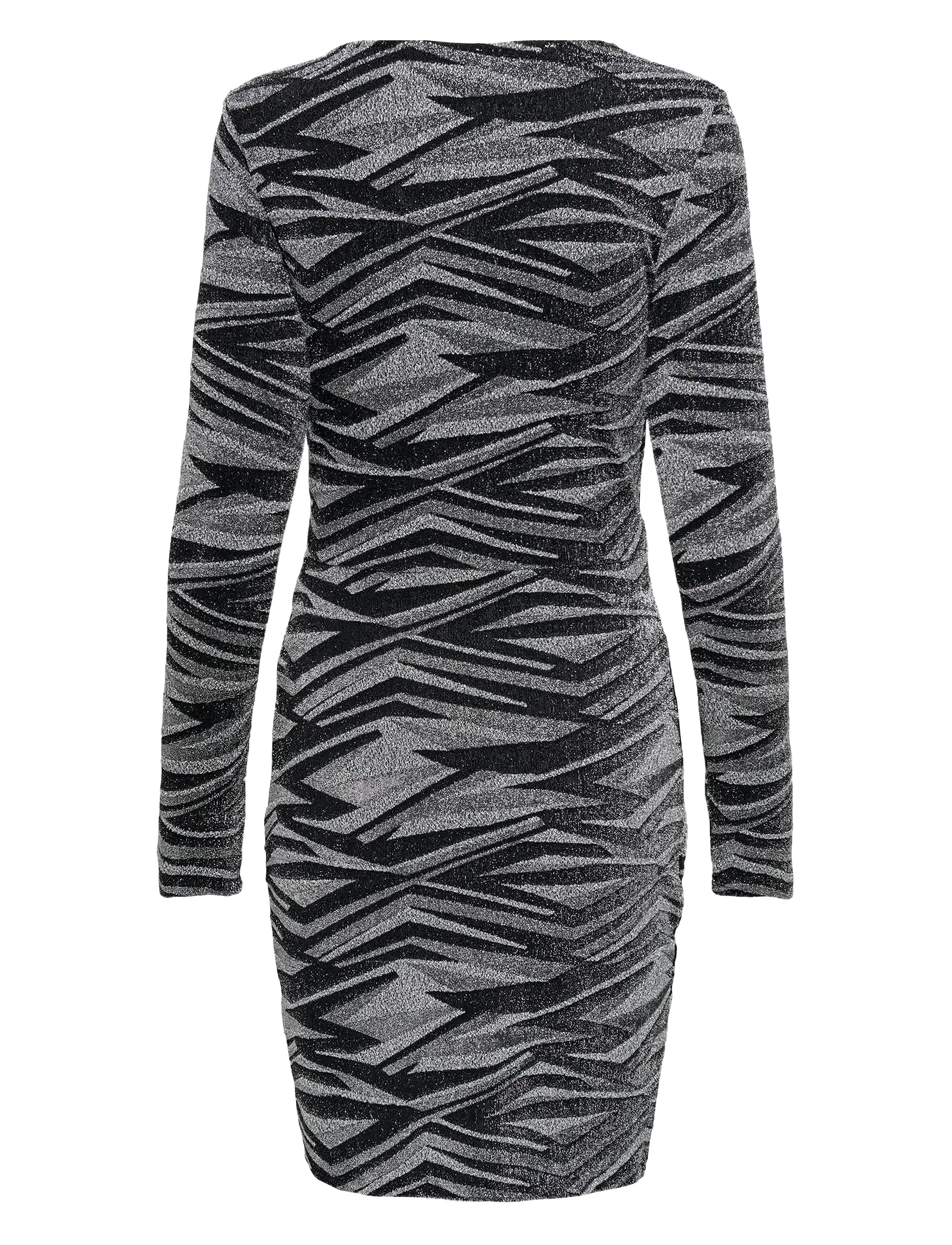 ONLY - ONLQUEEN L/S V-NECK GLITTER DRESS JRS - laveste priser - silver - 1