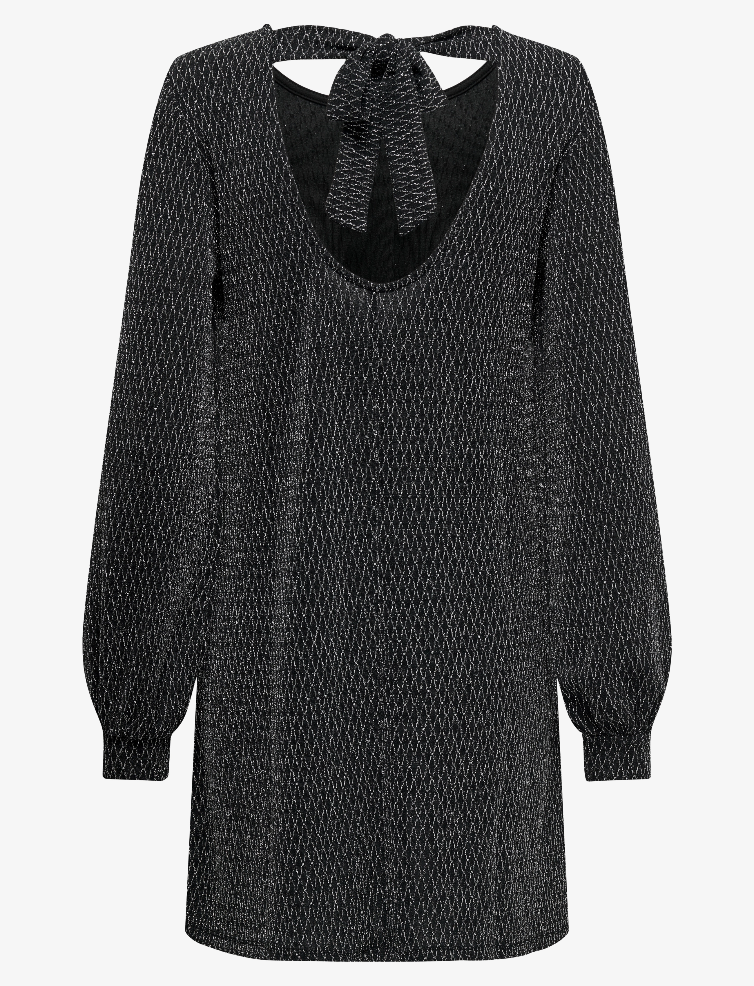 ONLY - ONLCAROL L/S GLITTER BOW DRESS JRS - festtøj til outletpriser - black - 2