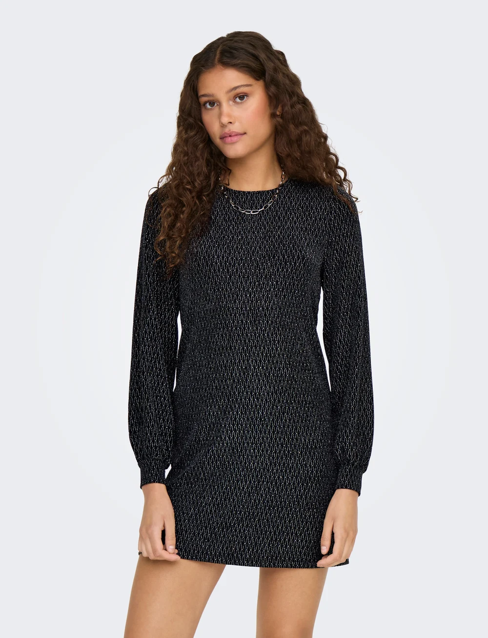 ONLY - ONLCAROL L/S GLITTER BOW DRESS JRS - festkjoler - black - 0