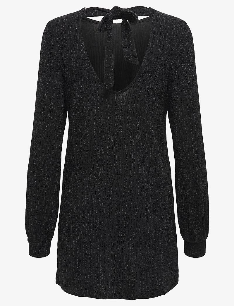 ONLY - ONLCAROL L/S GLITTER BOW DRESS JRS - pidulikud kleidid - black - 2