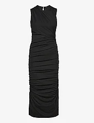 ONLY - ONLNEW FOX S/L RUCHING LONG DRESS JRS - tettsittende kjoler - black - 0