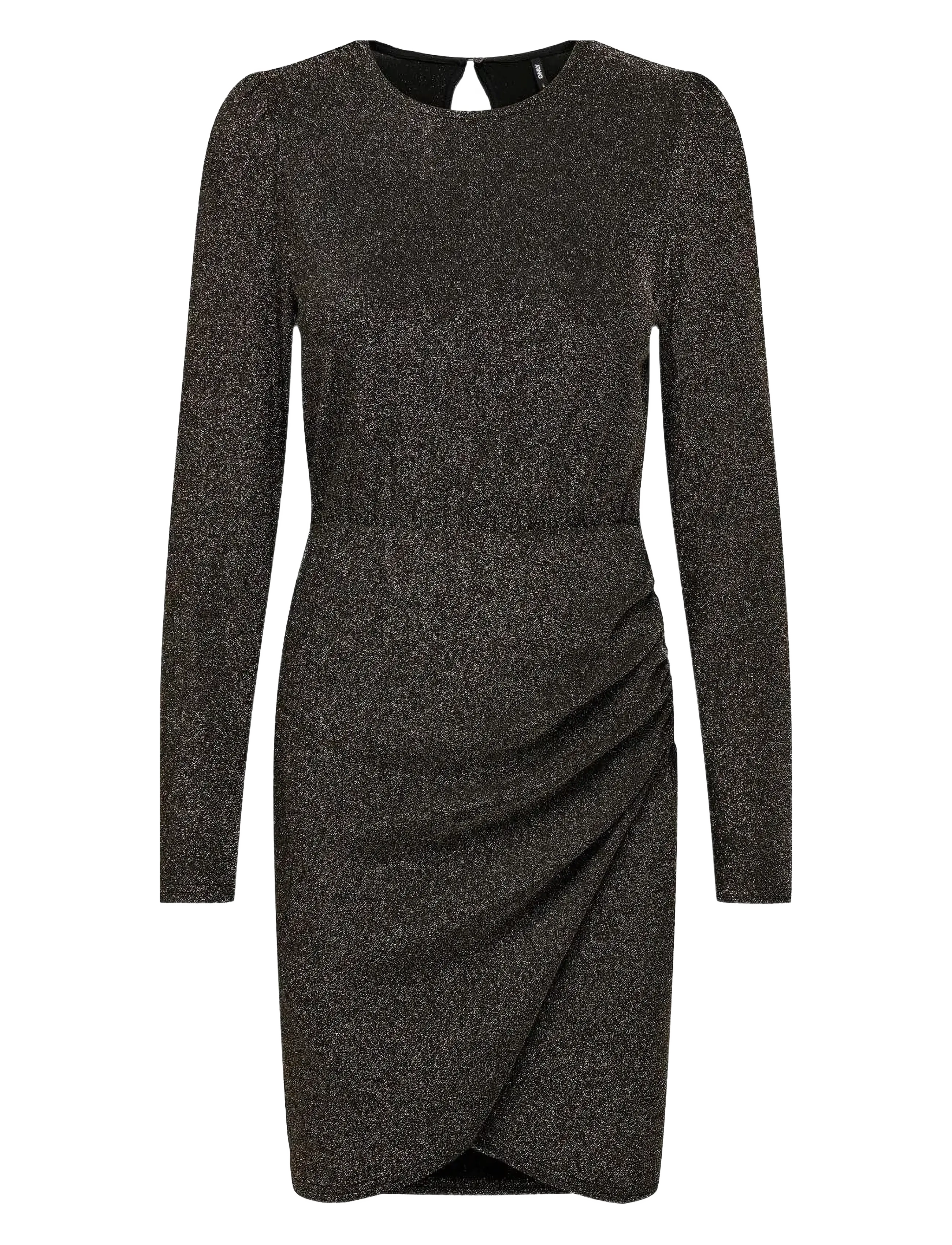 ONLY ONLNEW RICH L/S GLITTER DRESS JRS - Festkjoler - SILVER / black