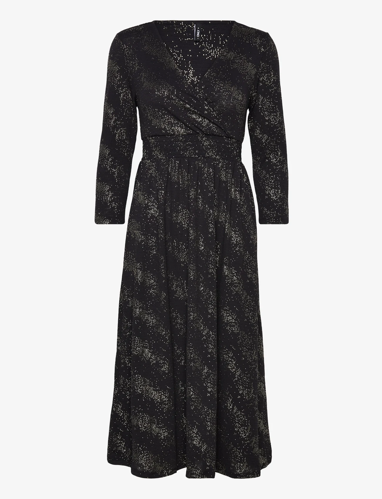 ONLY - ONLNEW PELLA L/S FOIL WRAP DRESS JRS - laagste prijzen - black - 0