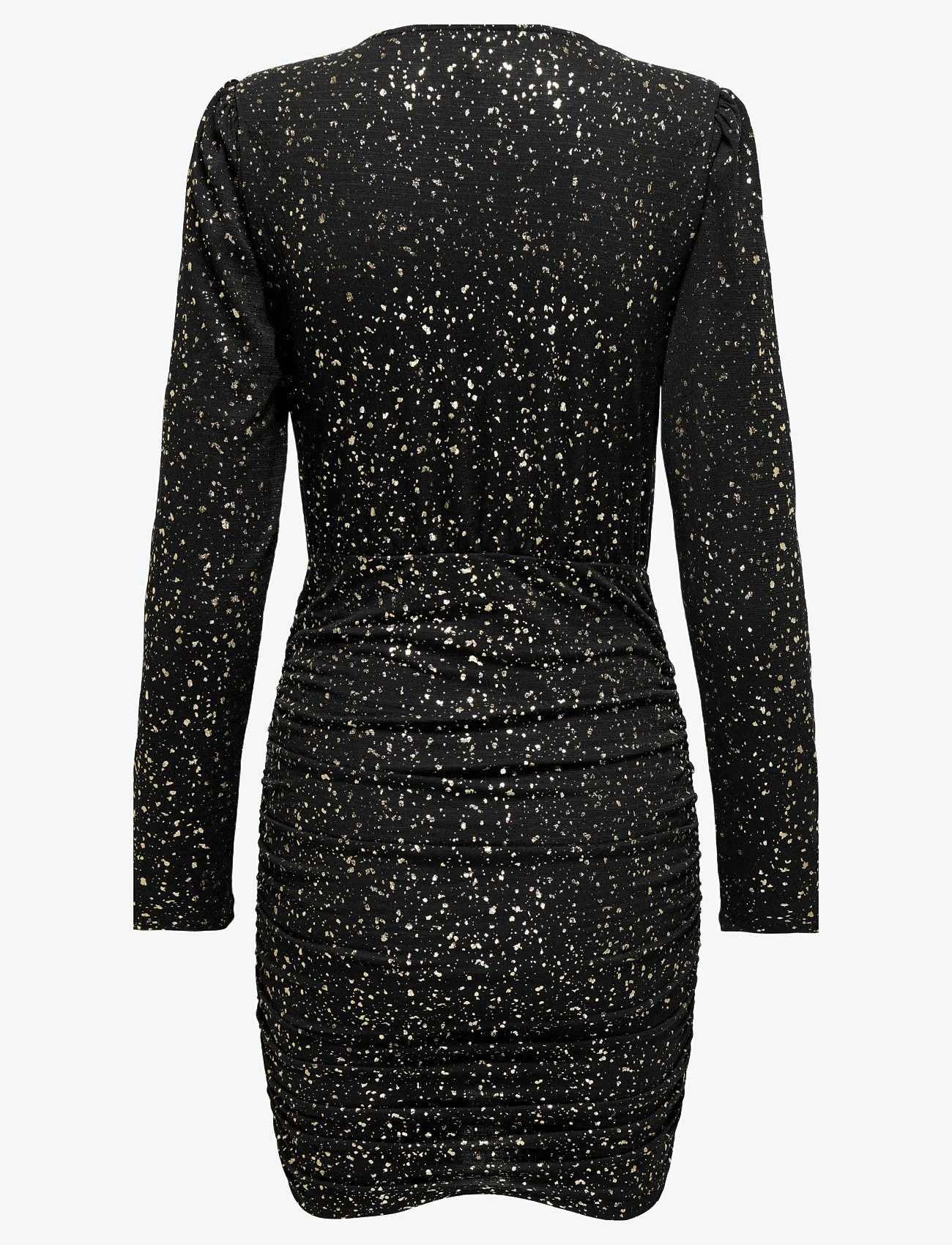 ONLY - ONLNEW PELLA L/S WRAP FOIL DRESS JRS - stramme kjoler - black - 2