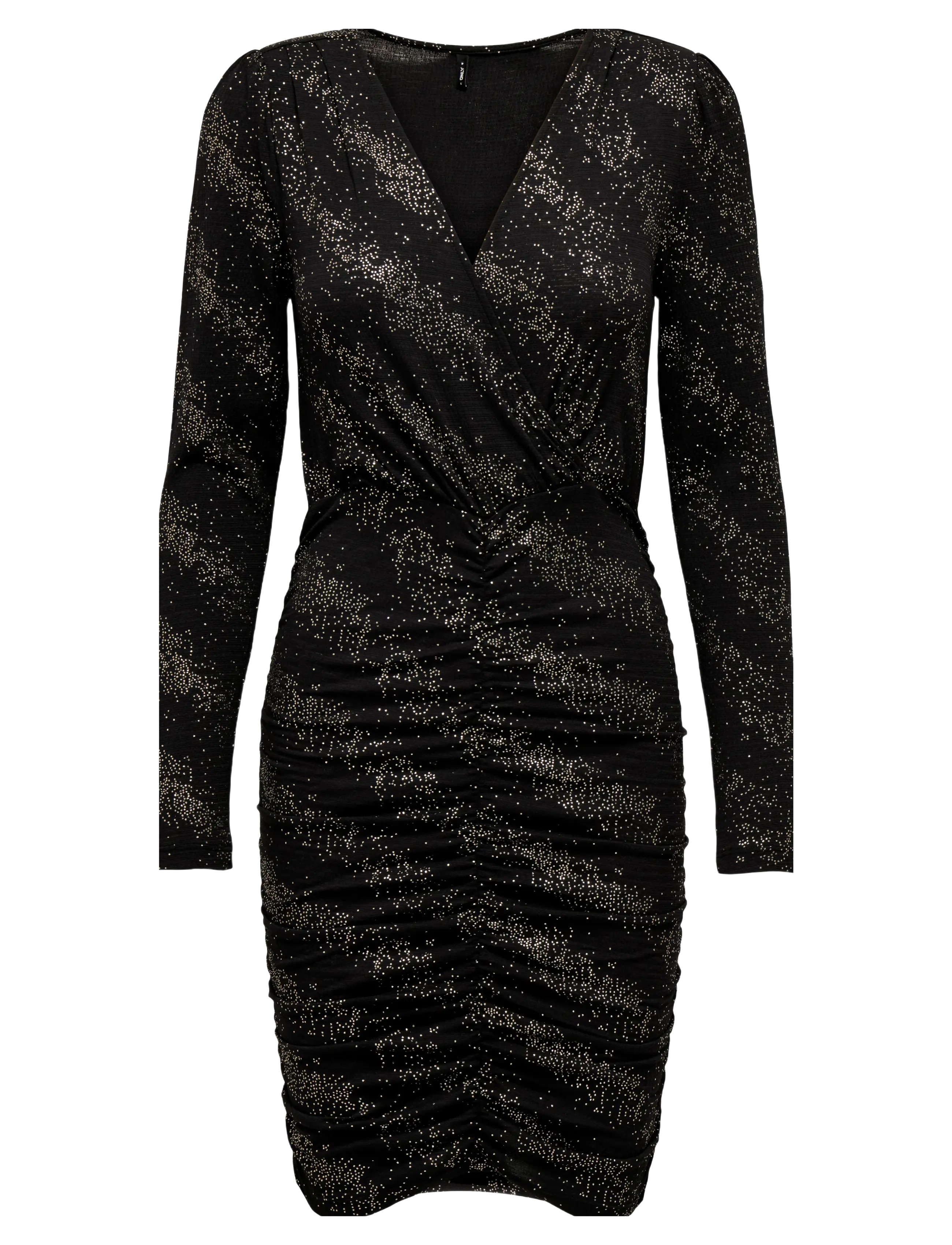 ONLY Onlnew Pella L/S Wrap Foil Kleid Jrs Schwarz - S - Damen