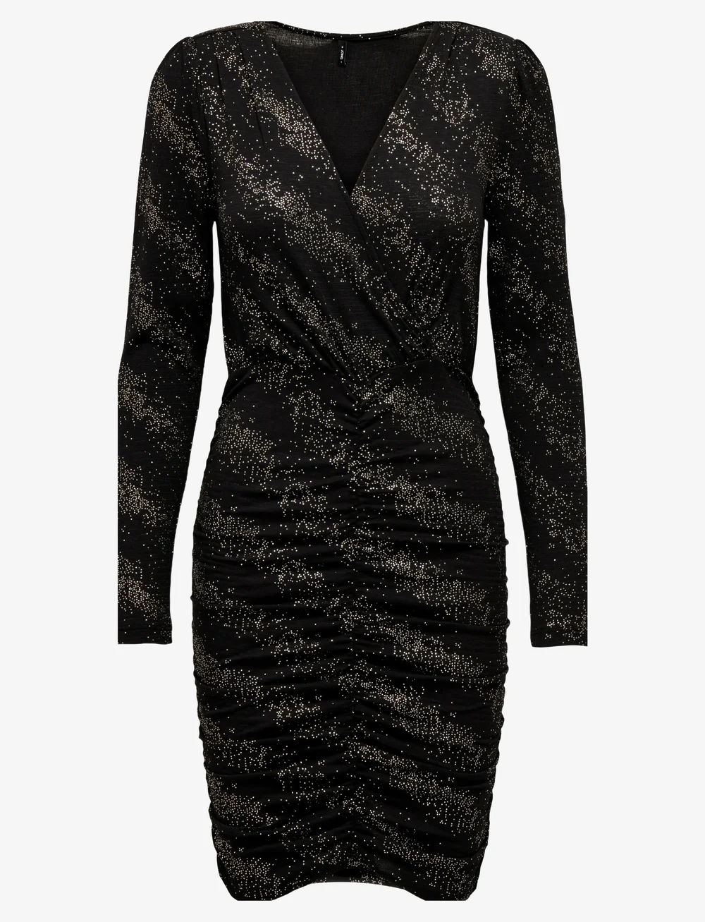 ONLY - ONLNEW PELLA L/S WRAP FOIL DRESS JRS - stramme kjoler - black - 1